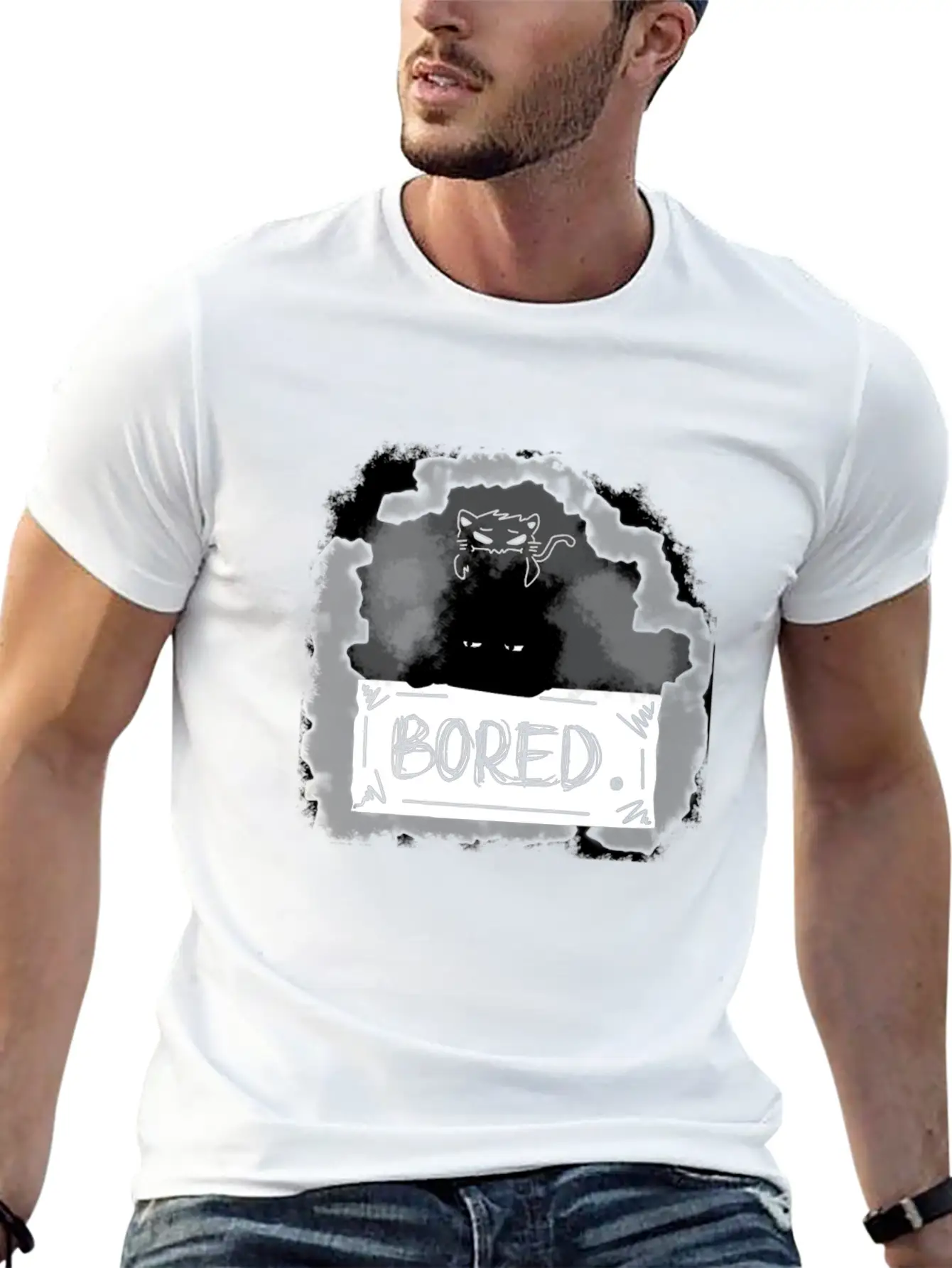 Bored Shadow Stylish Everyday T-Shirt – Unisex Basic Cotton Tee