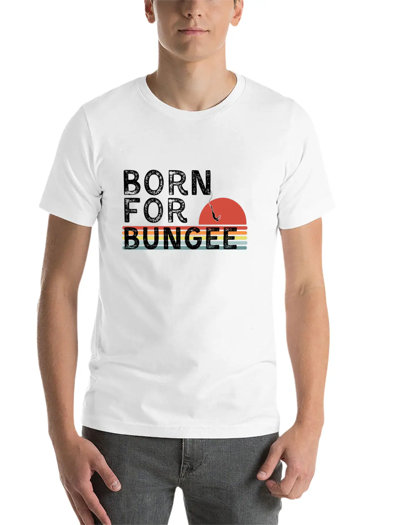 Born For Bungee - Bungee Jumping T-Shirt Essential Unisex Summer Tee – Soft Cotton Casual Fit