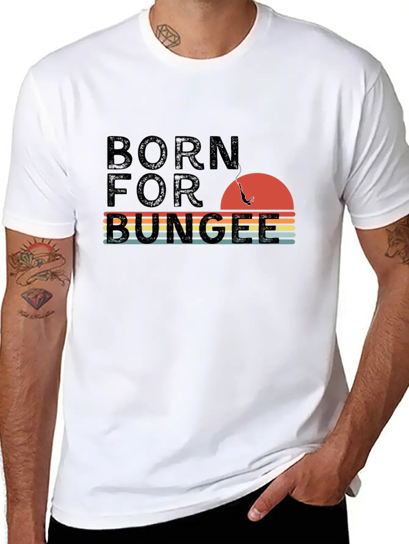 Born For Bungee - Bungee Jumping T-Shirt Essential Unisex Summer Tee – Soft Cotton Casual Fit