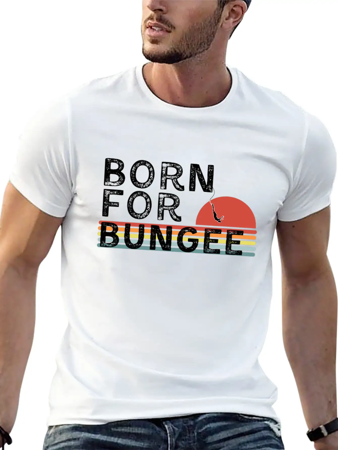 Born For Bungee - Bungee Jumping T-Shirt Essential Unisex Summer Tee – Soft Cotton Casual Fit