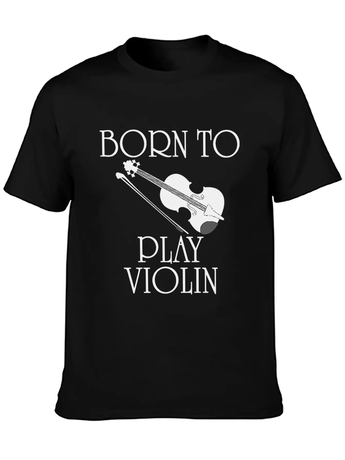 Born To Play Violin Unisex Short Sleeve Soft Cotton T-Shirt – Casual Everyday Wear