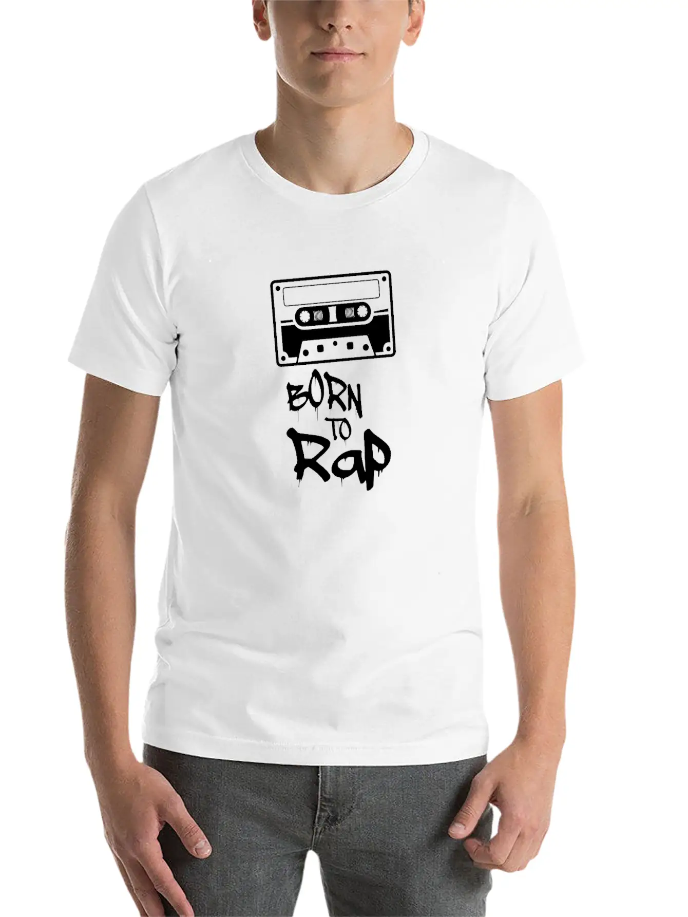 Born To Rap - Rapper Musik Unisex Short Sleeve Soft Cotton T-Shirt – Casual Everyday Wear