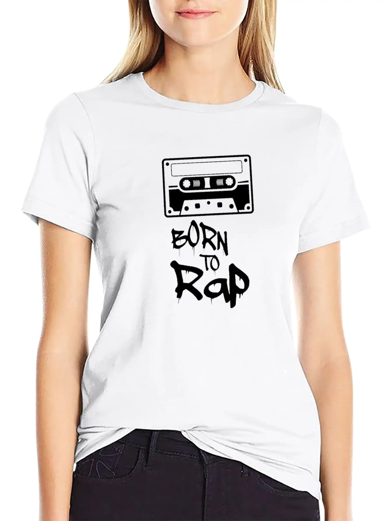 Born To Rap - Rapper Musik Unisex Short Sleeve Soft Cotton T-Shirt – Casual Everyday Wear
