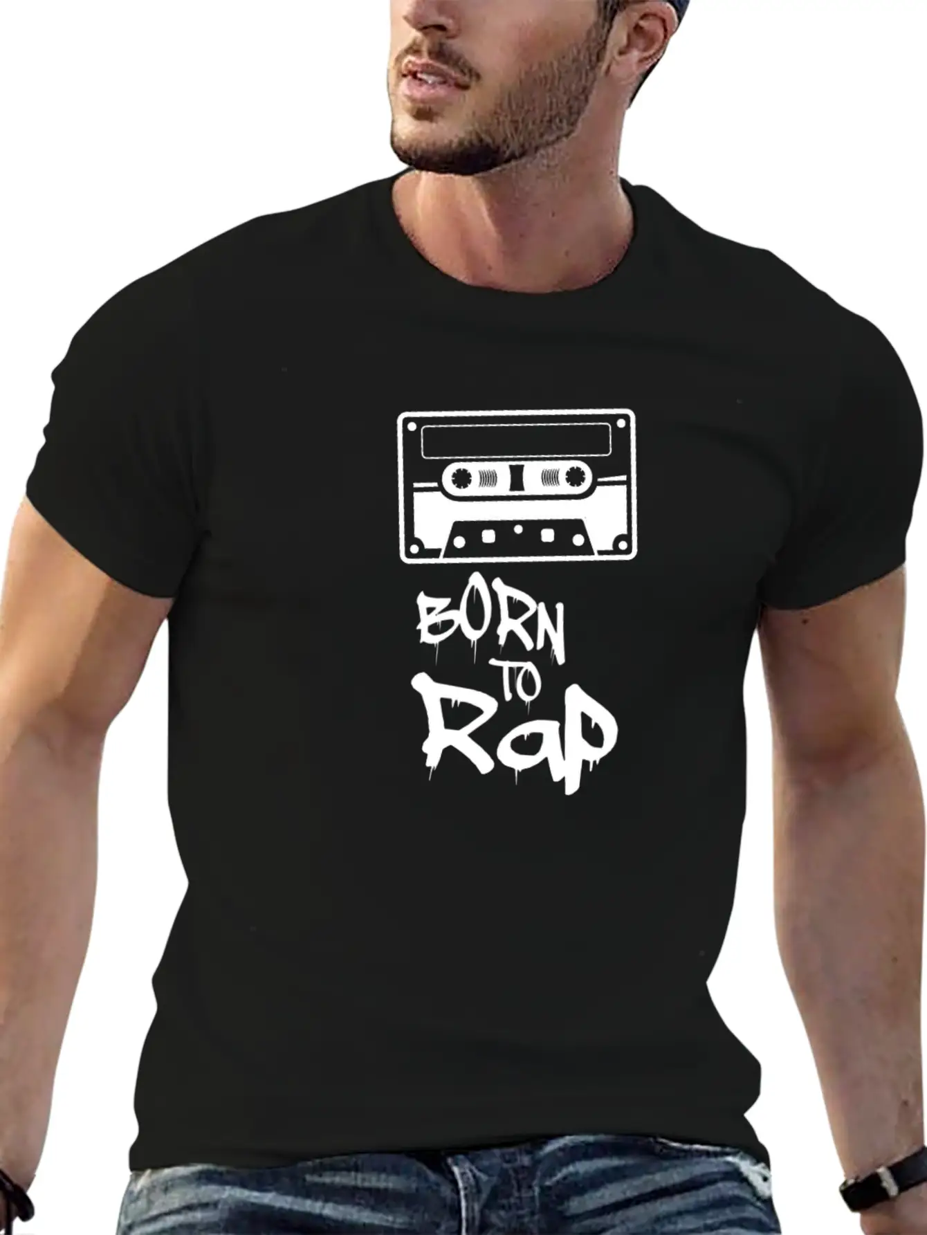 Born To Rap - Rapper Musik Unisex Short Sleeve Soft Cotton T-Shirt – Casual Everyday Wear