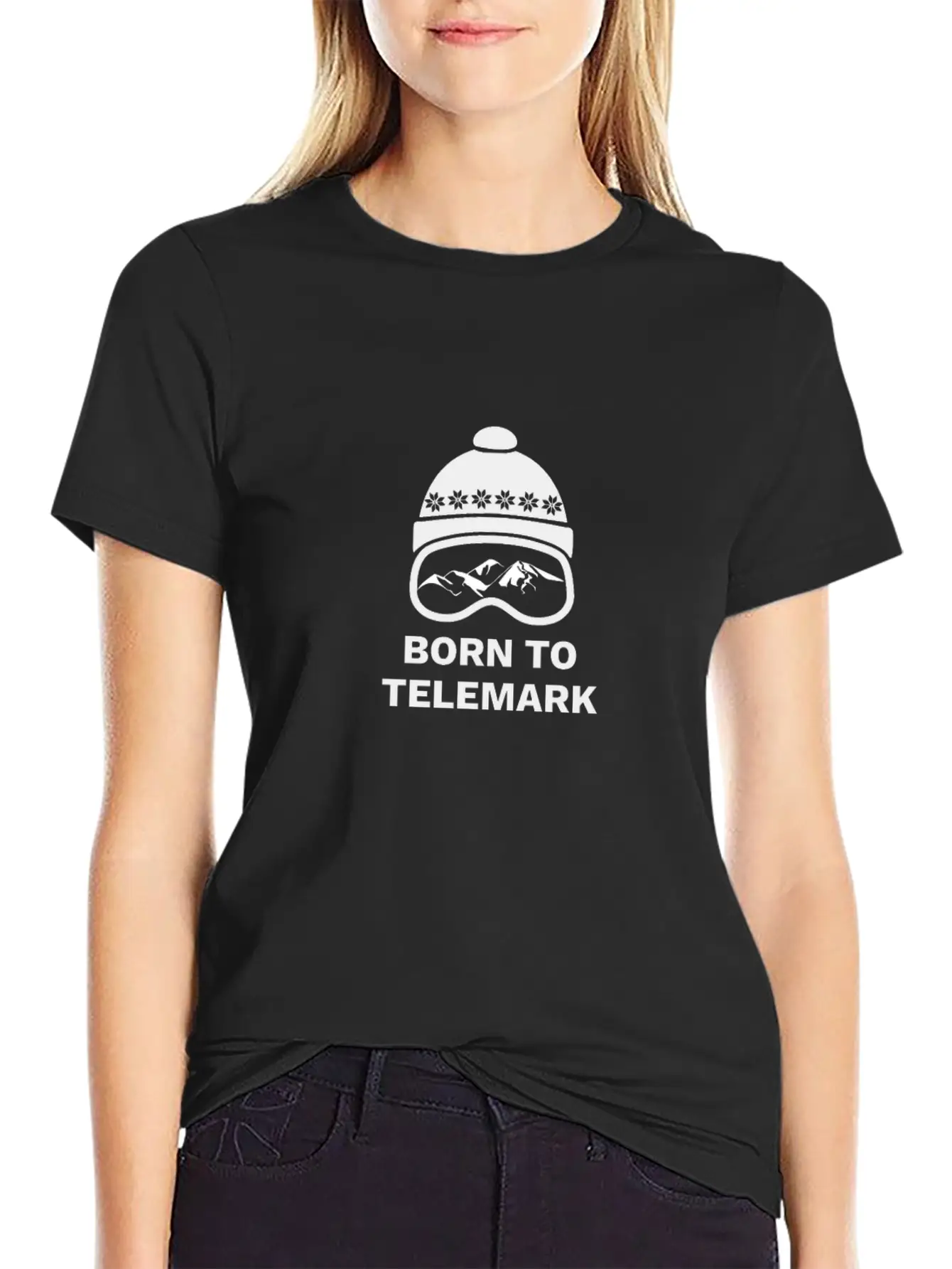 Born To Telemark Skiing Free Heel Ski Touring Fun Essential Unisex Summer Tee – Soft Cotton Casual Fit