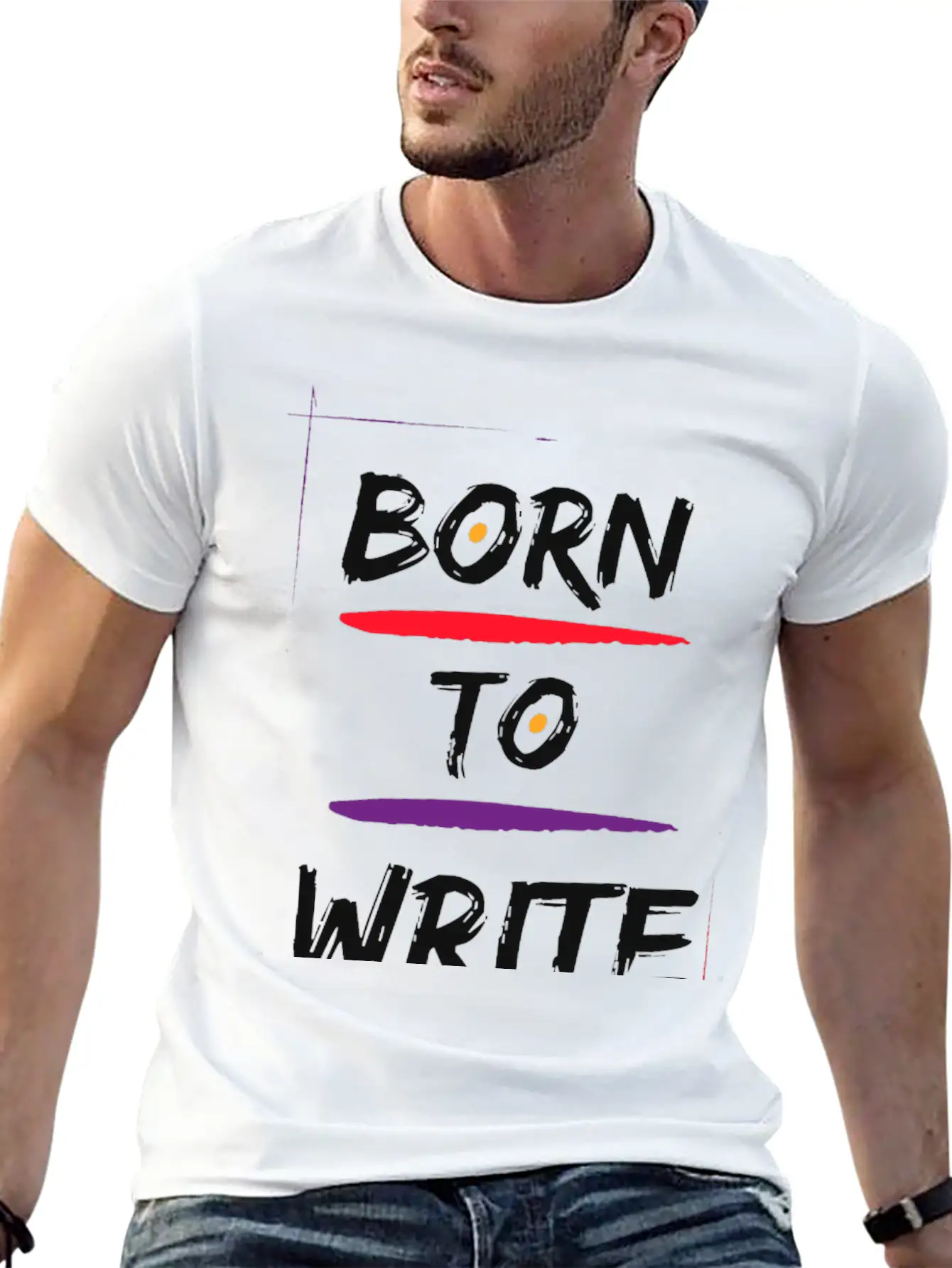 Born To Write Unisex Short Sleeve Soft Cotton T-Shirt – Casual Everyday Wear