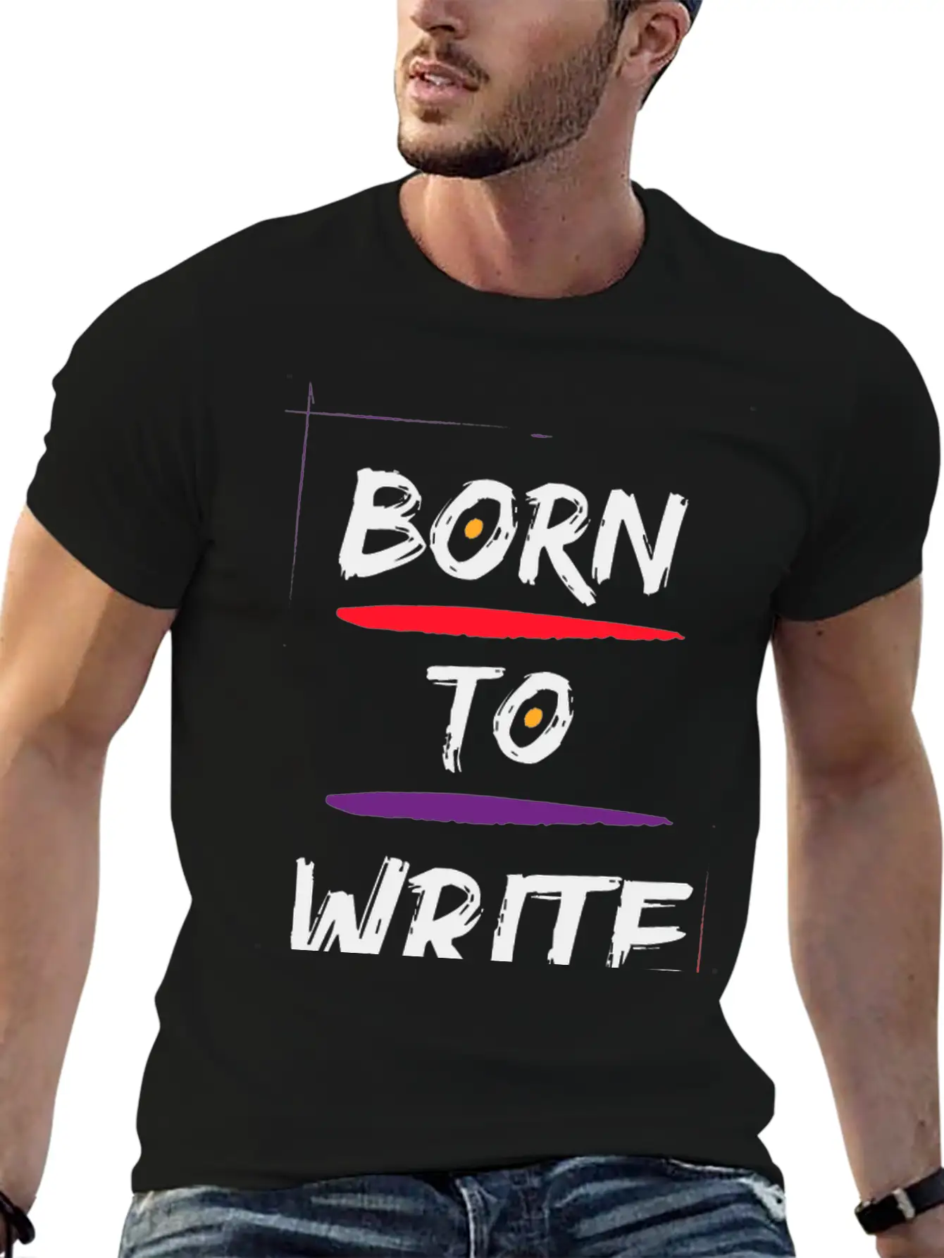 Born To Write Unisex Short Sleeve Soft Cotton T-Shirt – Casual Everyday Wear