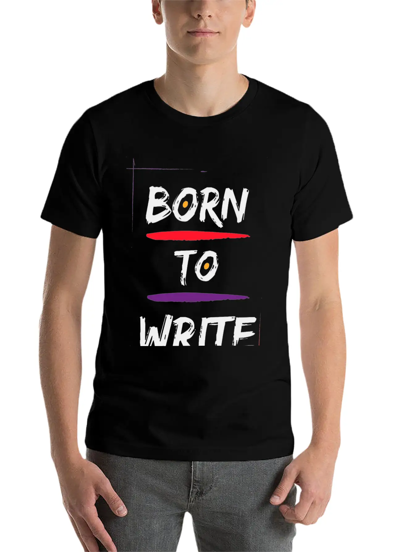 Born To Write Unisex Short Sleeve Soft Cotton T-Shirt – Casual Everyday Wear