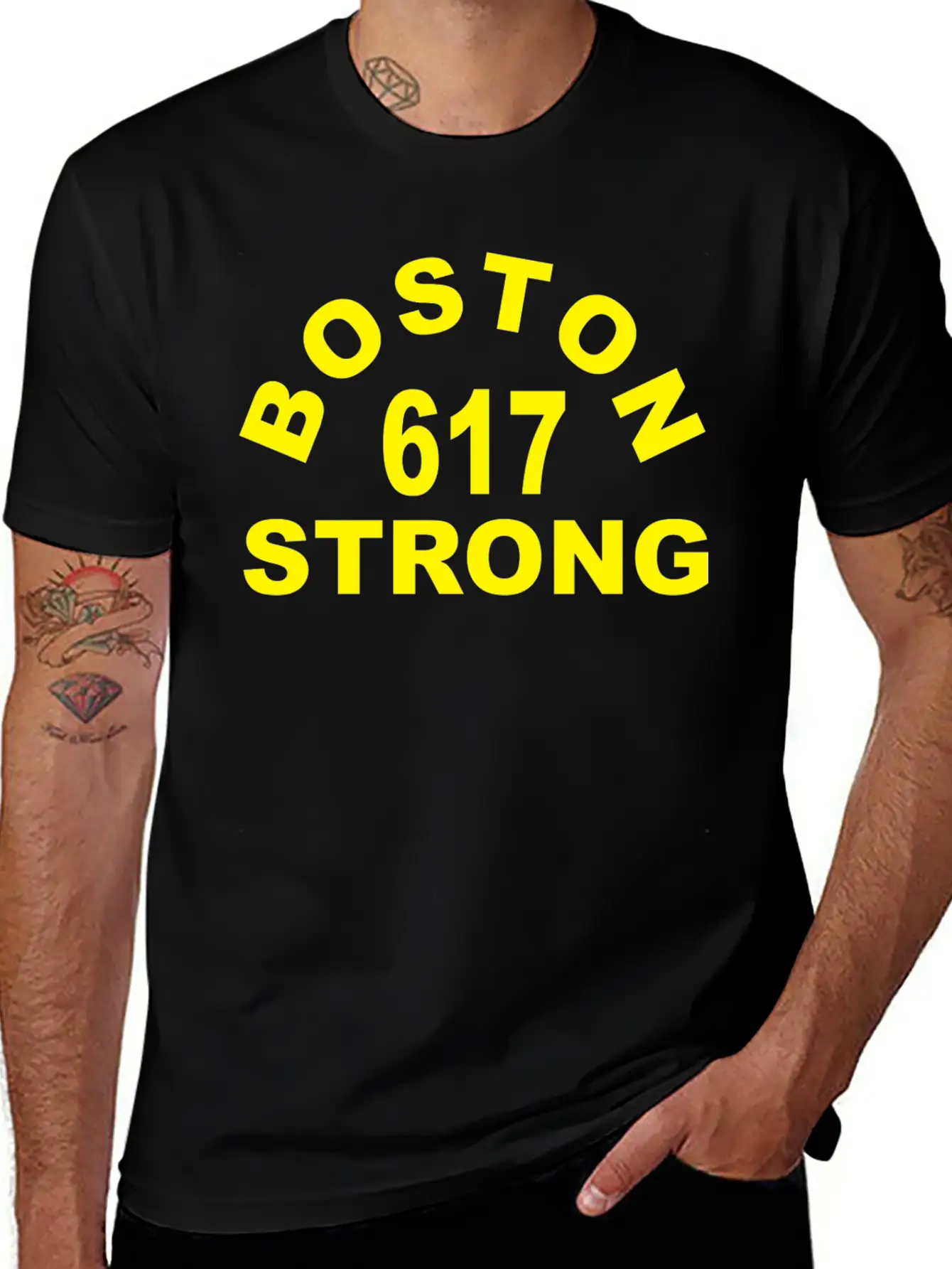 Boston 617 Strong Unisex Short Sleeve Soft Cotton T-Shirt – Casual Everyday Wear