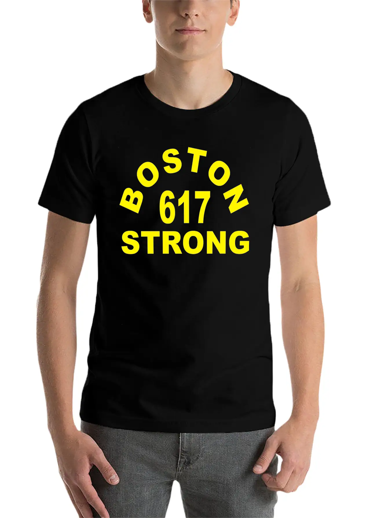 Boston 617 Strong Unisex Short Sleeve Soft Cotton T-Shirt – Casual Everyday Wear