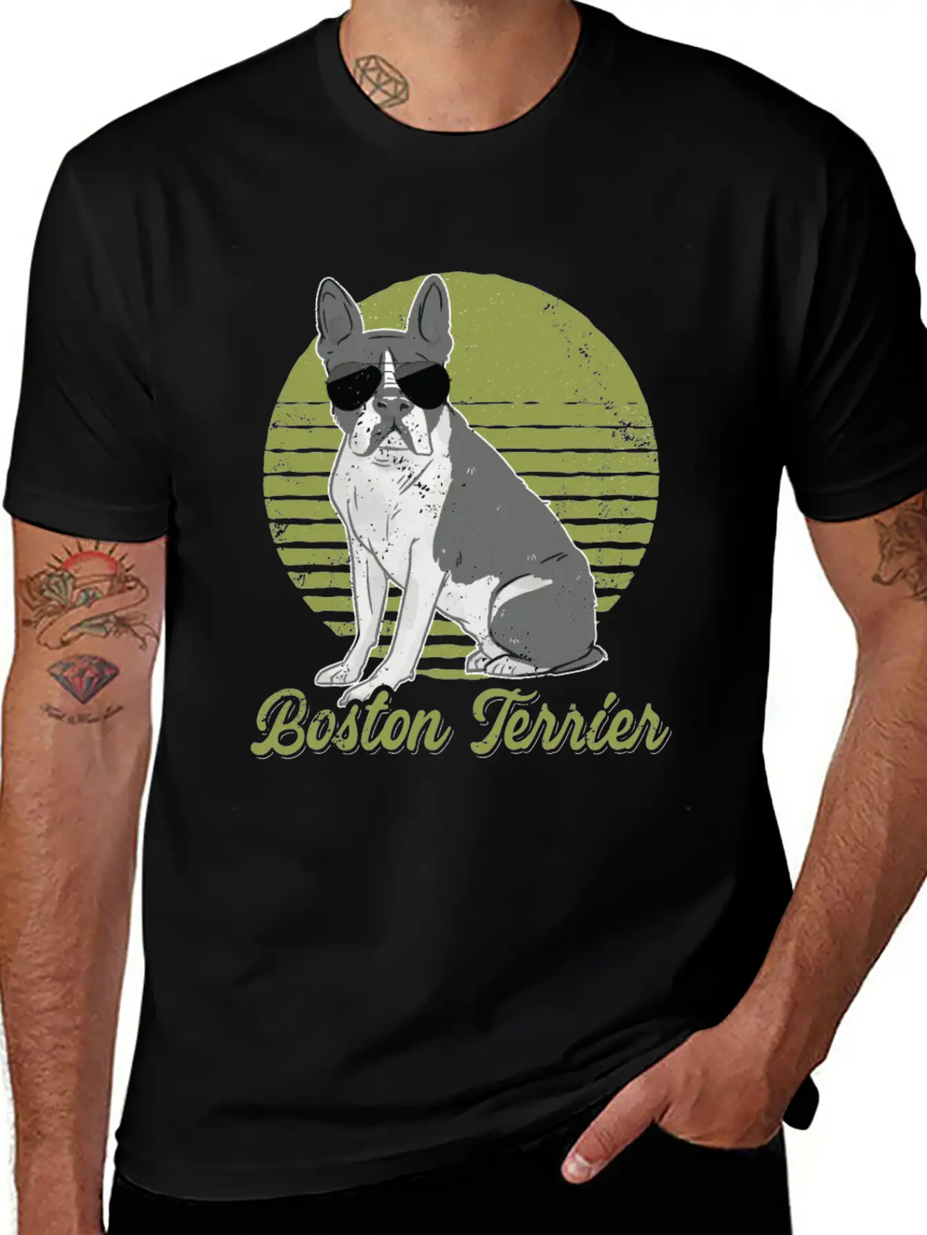 Boston Terrier Dogs | Dog Owner Boston Terriers Stylish Everyday T-Shirt – Unisex Basic Cotton Tee