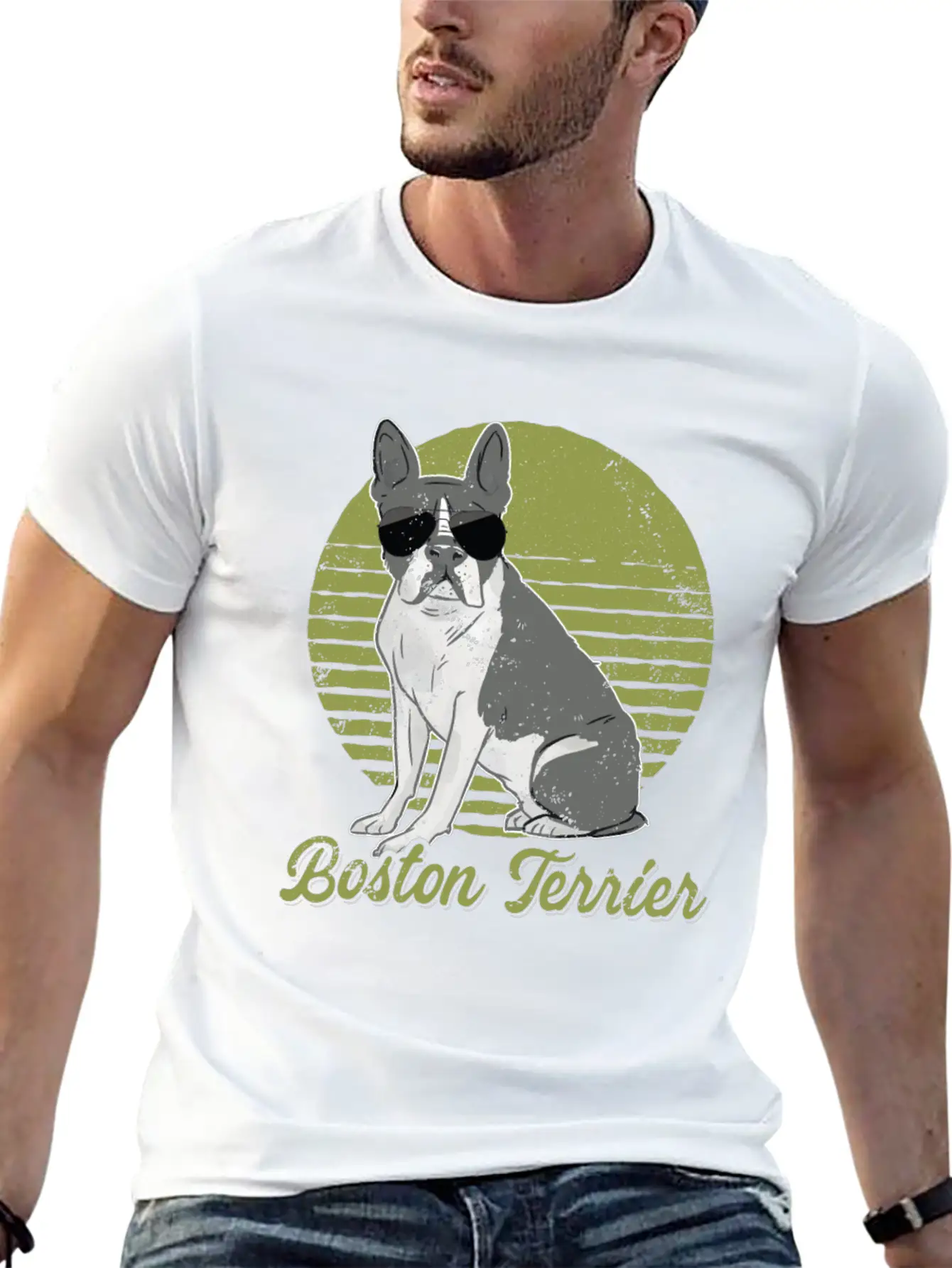 Boston Terrier Dogs | Dog Owner Boston Terriers Stylish Everyday T-Shirt – Unisex Basic Cotton Tee