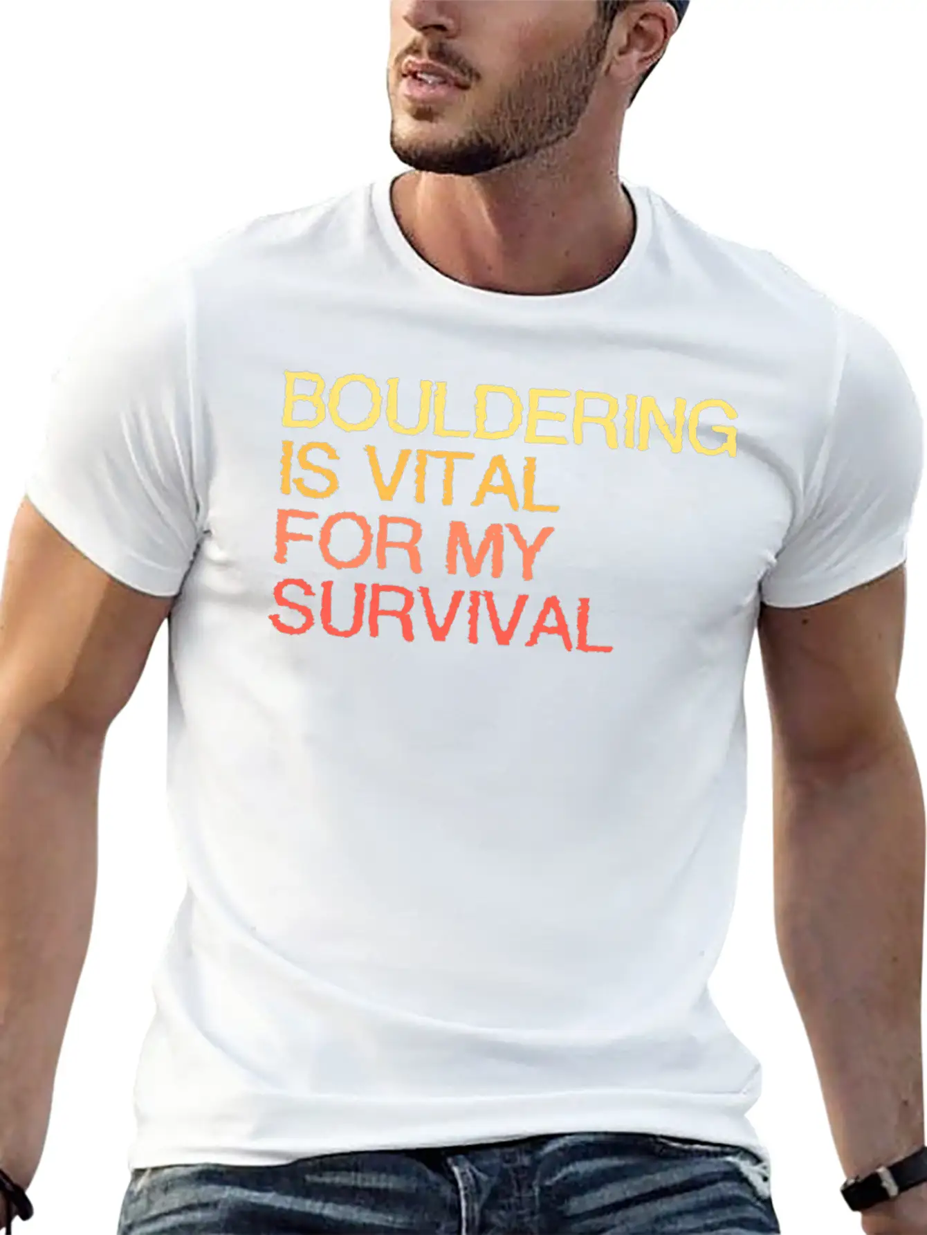 Bouldering Is Vital For My Survival Stylish Everyday T-Shirt – Unisex Basic Cotton Tee