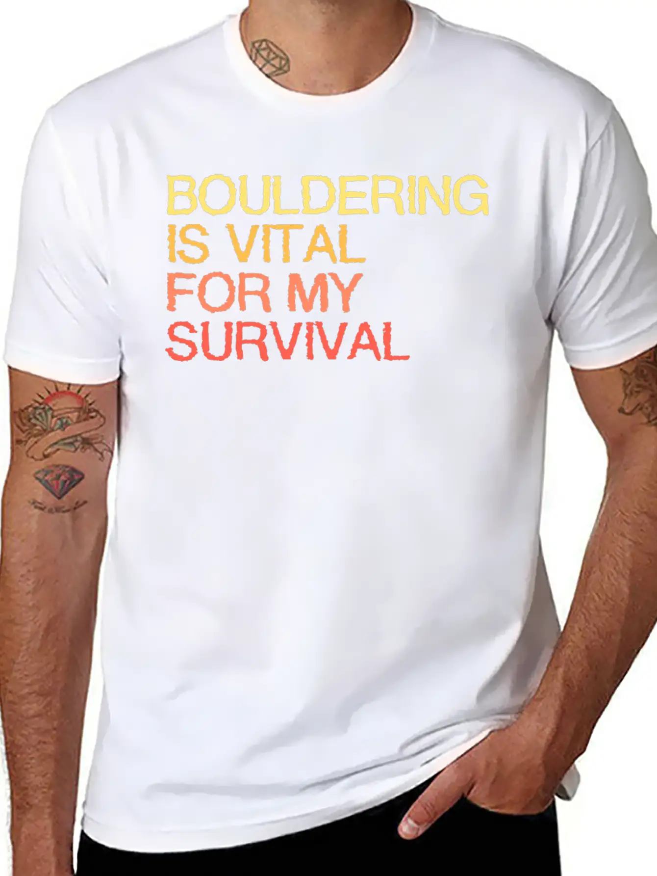 Bouldering Is Vital For My Survival Stylish Everyday T-Shirt – Unisex Basic Cotton Tee