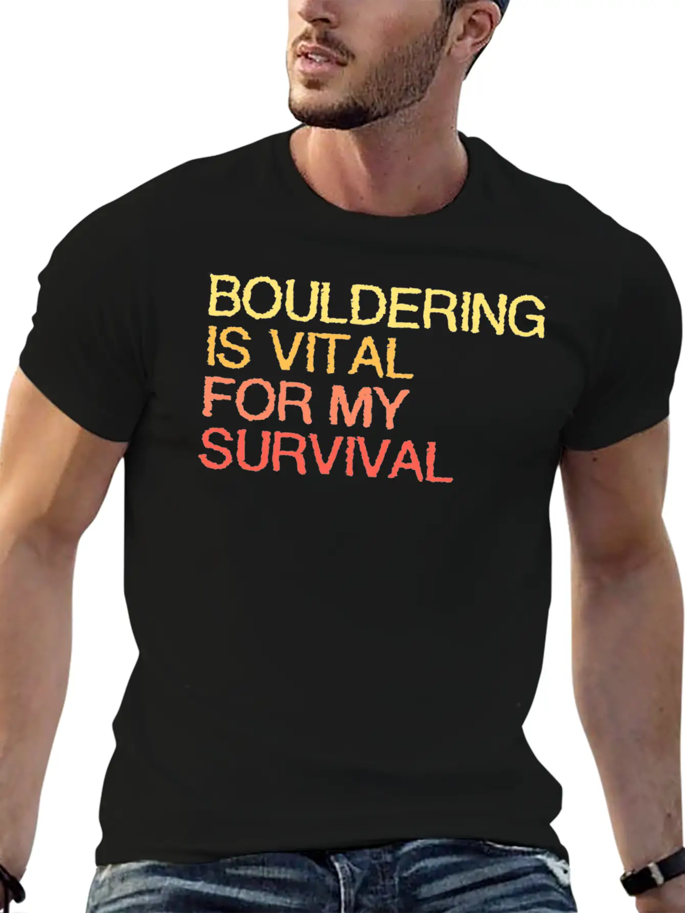 Bouldering Is Vital For My Survival Stylish Everyday T-Shirt – Unisex Basic Cotton Tee