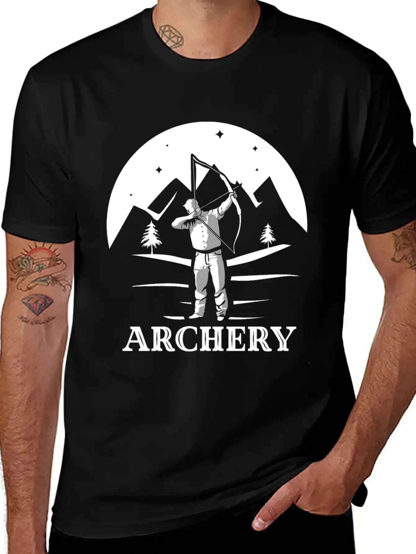 Bow Archery Longbow Gift Stylish Everyday T-Shirt – Unisex Basic Cotton Tee