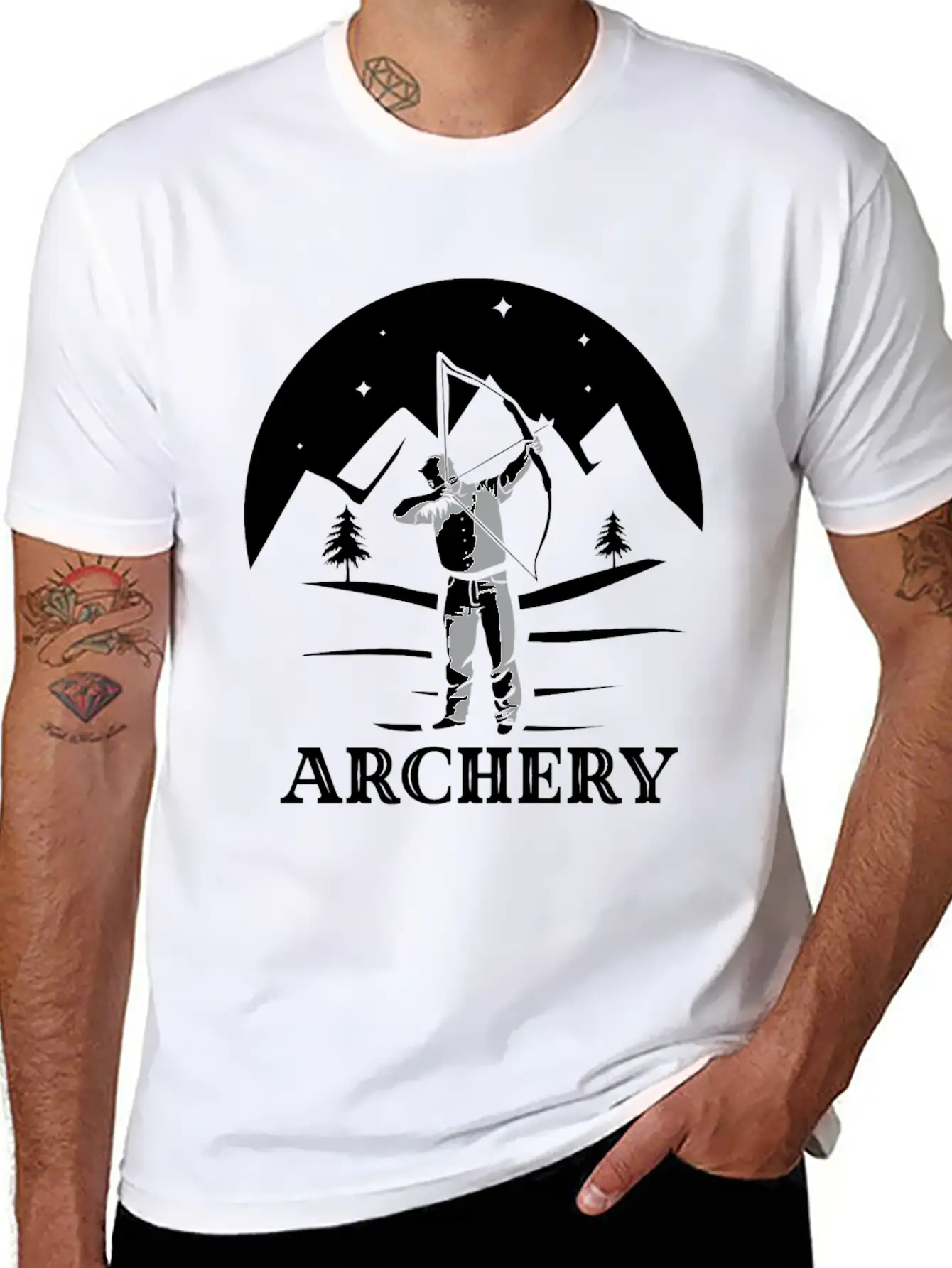 Bow Archery Longbow Gift Stylish Everyday T-Shirt – Unisex Basic Cotton Tee
