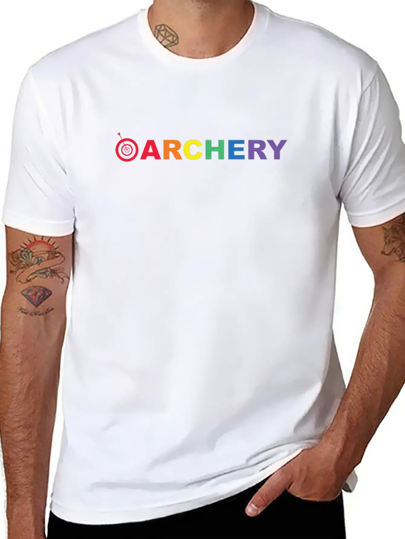 Bow & Arrow Archer Archery Bow Arrow Unisex Short Sleeve Soft Cotton T-Shirt – Casual Everyday Wear