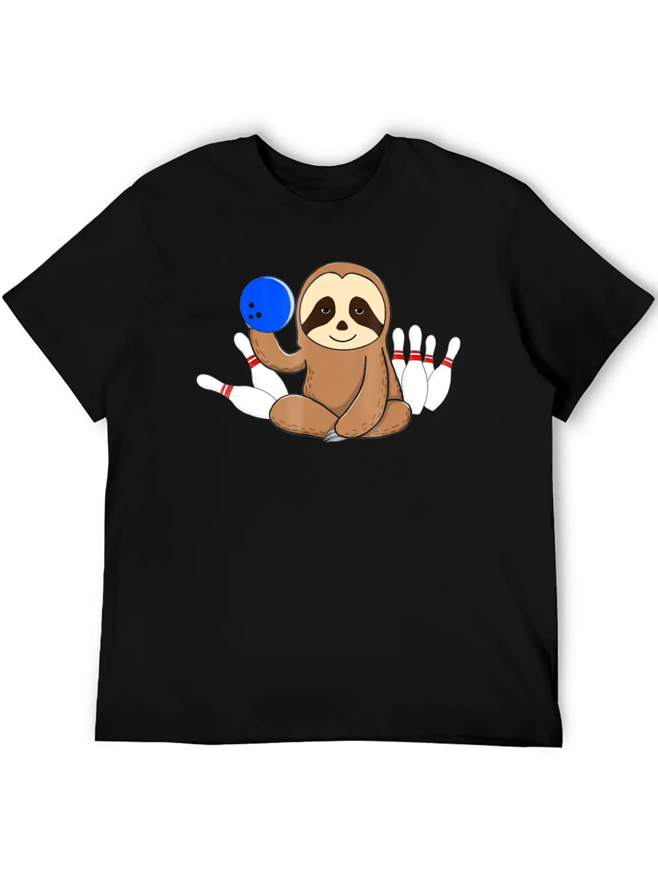 Bowling Sloth Bowler Gift Bowl Funny League Basic Graphic T-Shirt – Daily Comfort In Soft Cotton