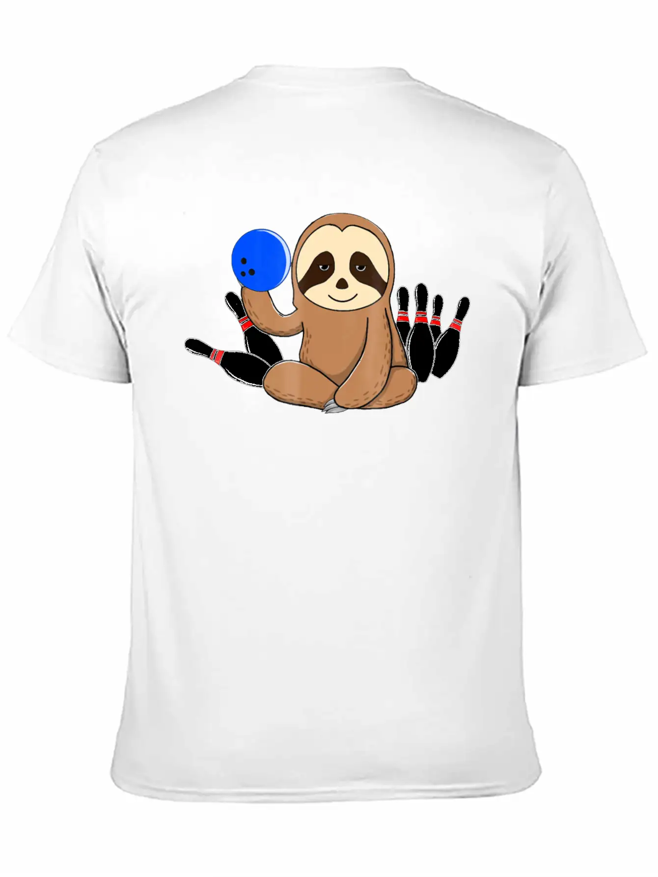 Bowling Sloth Bowler Gift Bowl Funny League Basic Graphic T-Shirt – Daily Comfort In Soft Cotton
