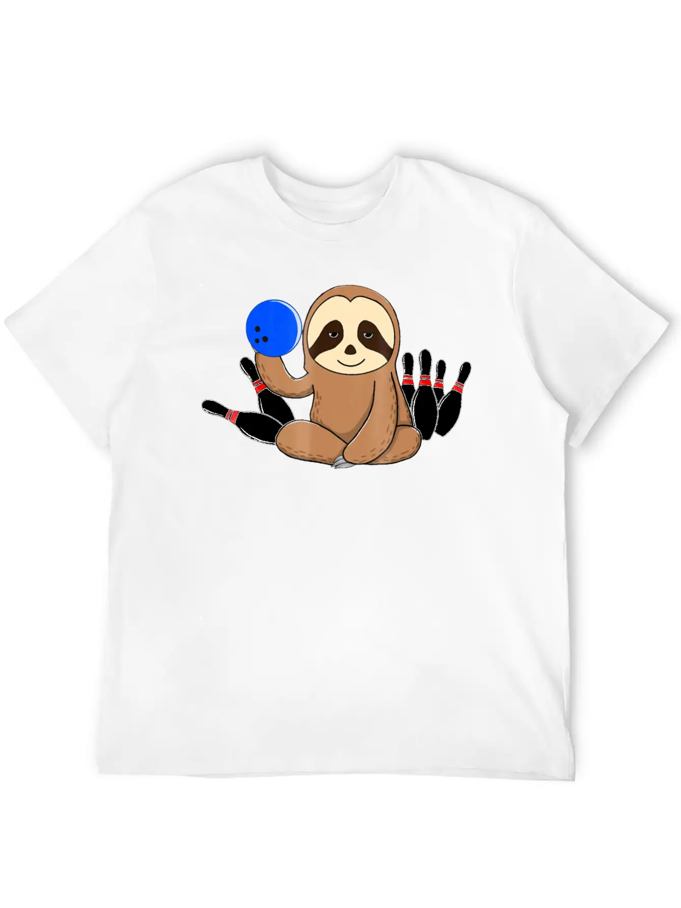 Bowling Sloth Bowler Gift Bowl Funny League Basic Graphic T-Shirt – Daily Comfort In Soft Cotton