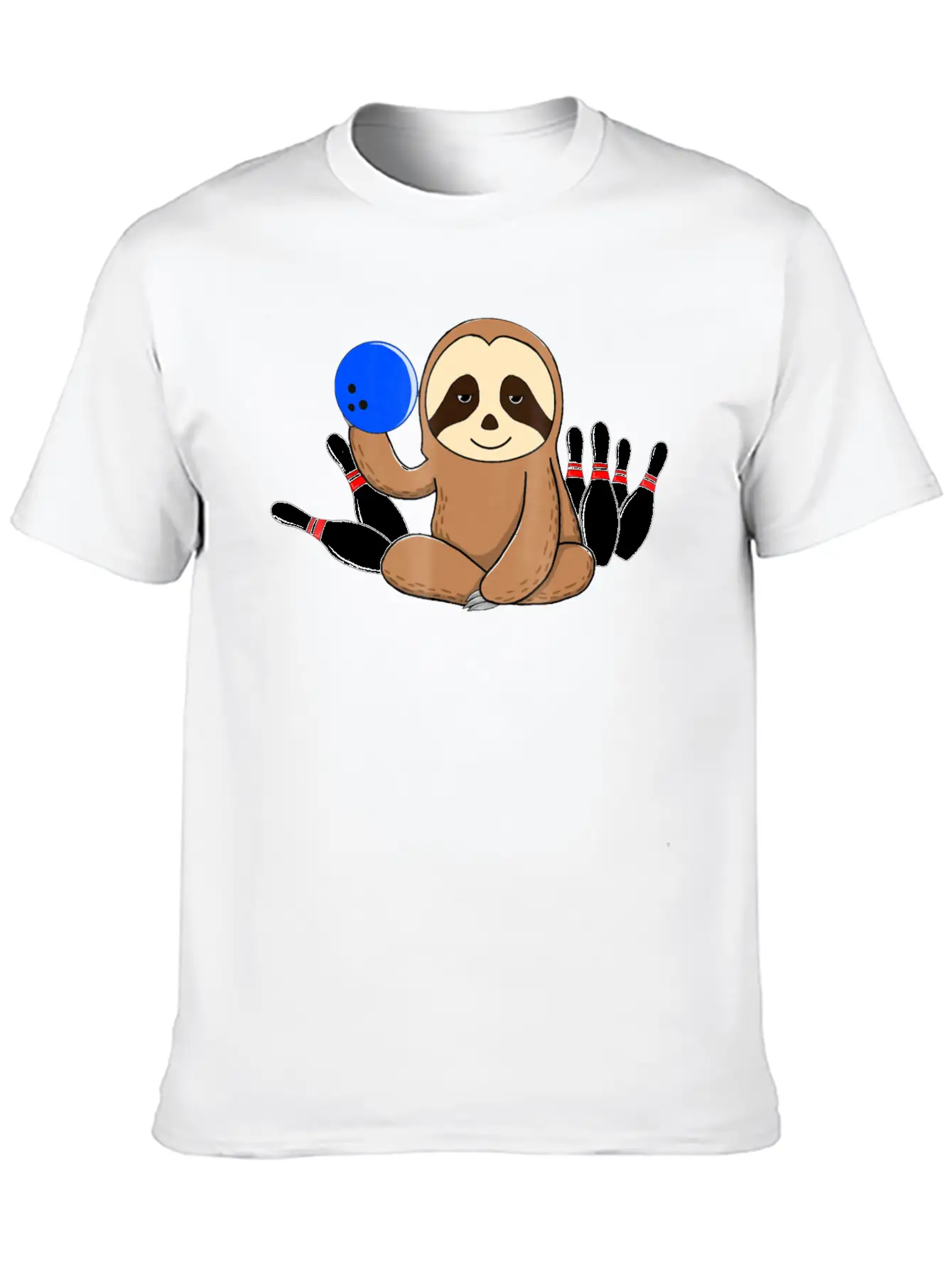 Bowling Sloth Bowler Gift Bowl Funny League Basic Graphic T-Shirt – Daily Comfort In Soft Cotton
