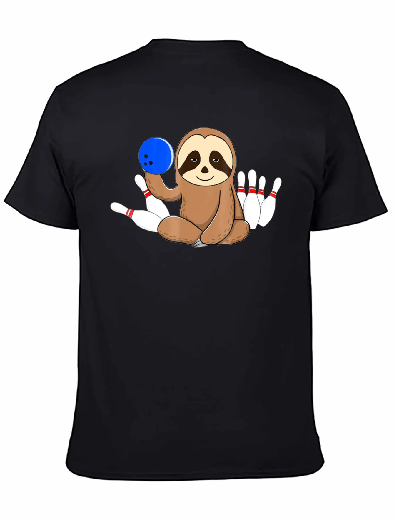 Bowling Sloth Bowler Gift Bowl Funny League Basic Graphic T-Shirt – Daily Comfort In Soft Cotton