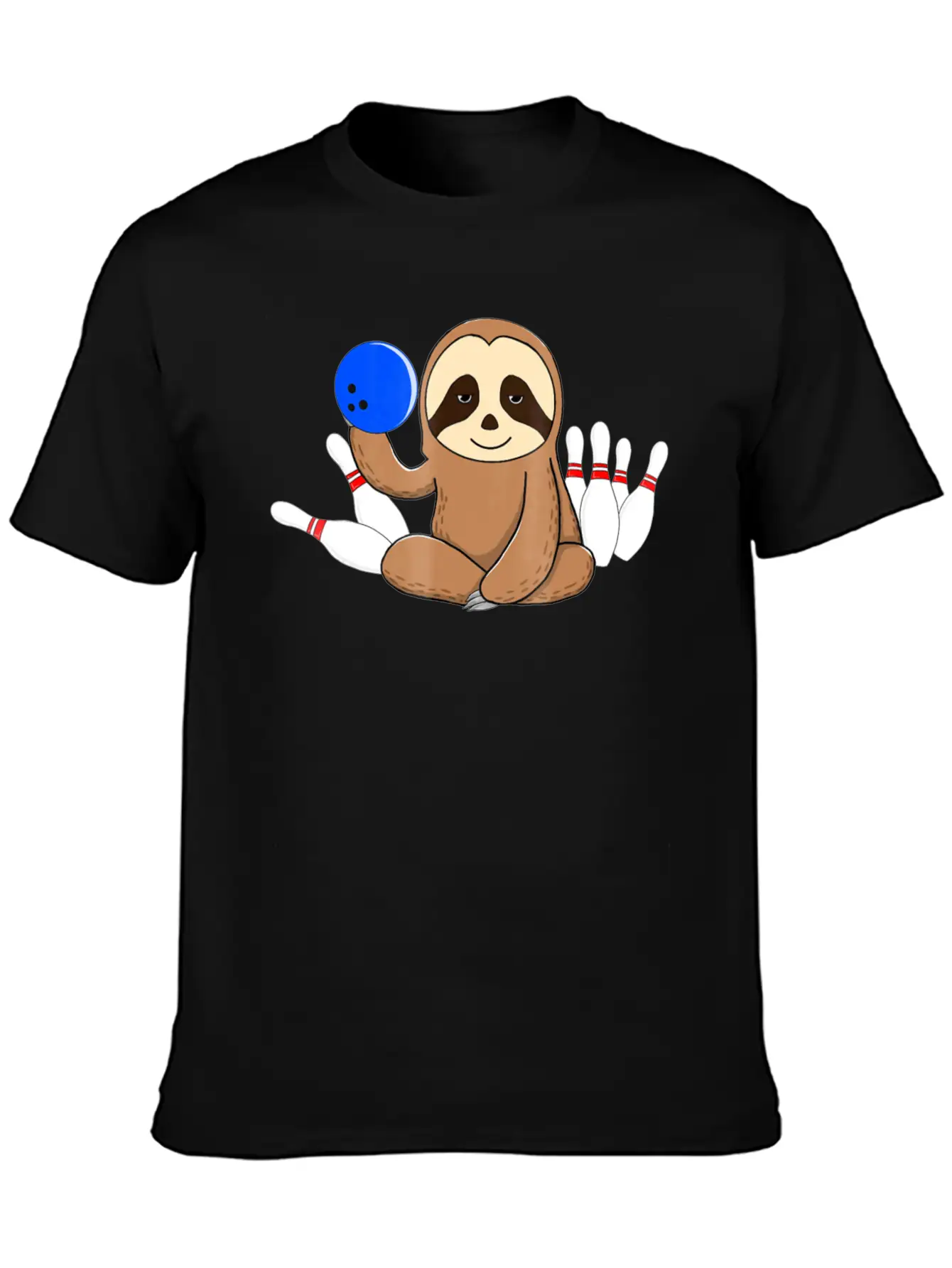 Bowling Sloth Bowler Gift Bowl Funny League Basic Graphic T-Shirt – Daily Comfort In Soft Cotton