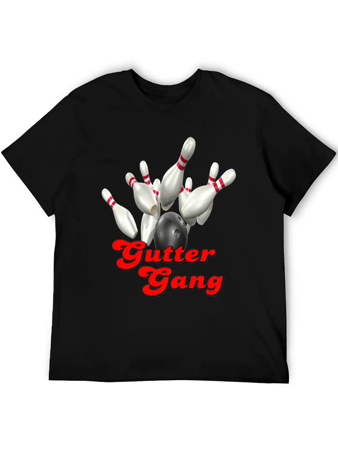 Bowling Team Gutter Gang Basic Graphic T-Shirt – Daily Comfort In Soft Cotton