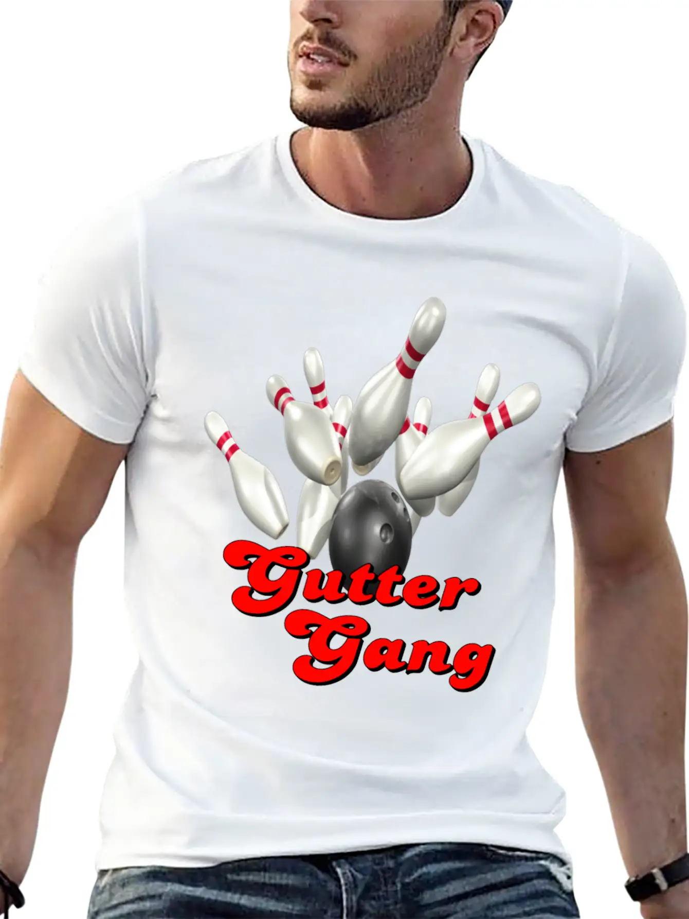 Bowling Team Gutter Gang Basic Graphic T-Shirt – Daily Comfort In Soft Cotton