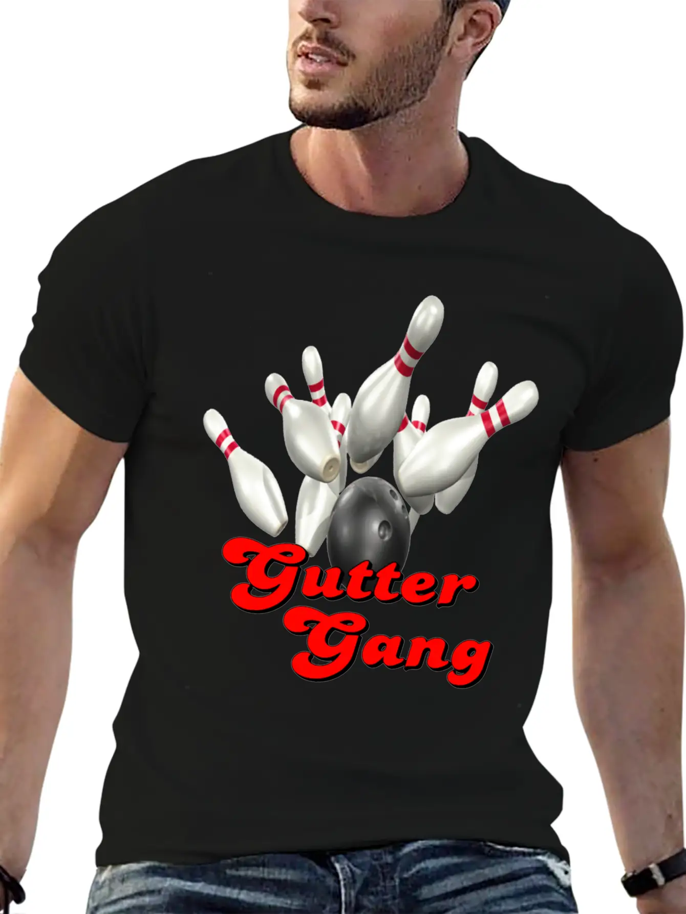 Bowling Team Gutter Gang Basic Graphic T-Shirt – Daily Comfort In Soft Cotton