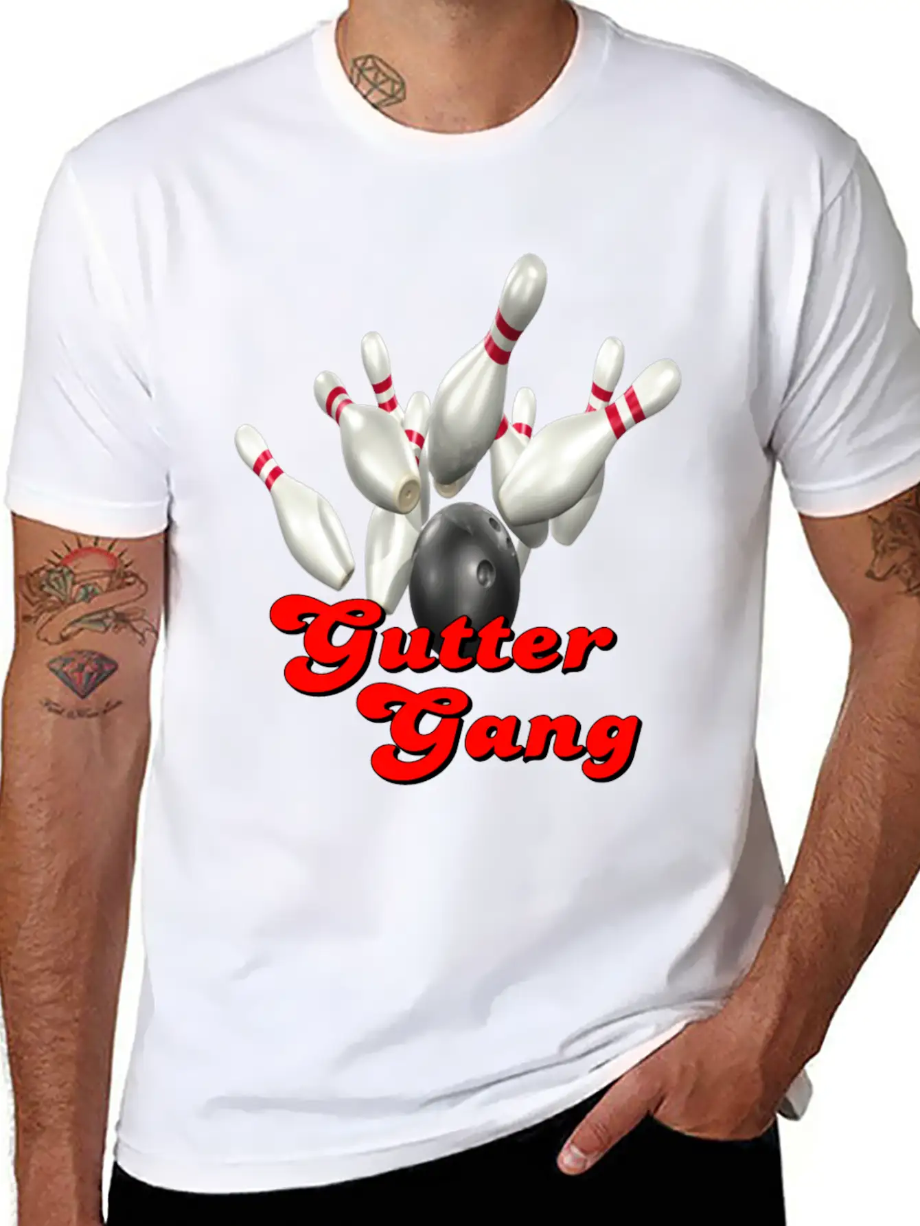 Bowling Team Gutter Gang Basic Graphic T-Shirt – Daily Comfort In Soft Cotton