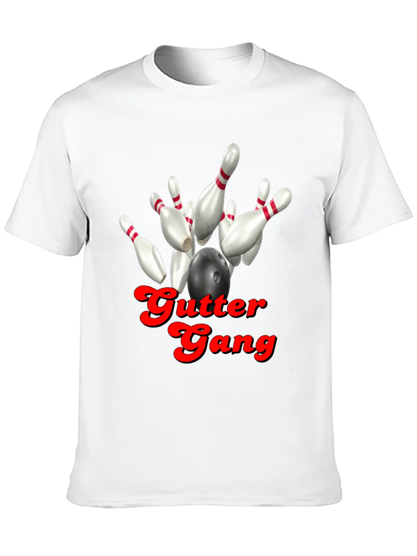 Bowling Team Gutter Gang Basic Graphic T-Shirt – Daily Comfort In Soft Cotton