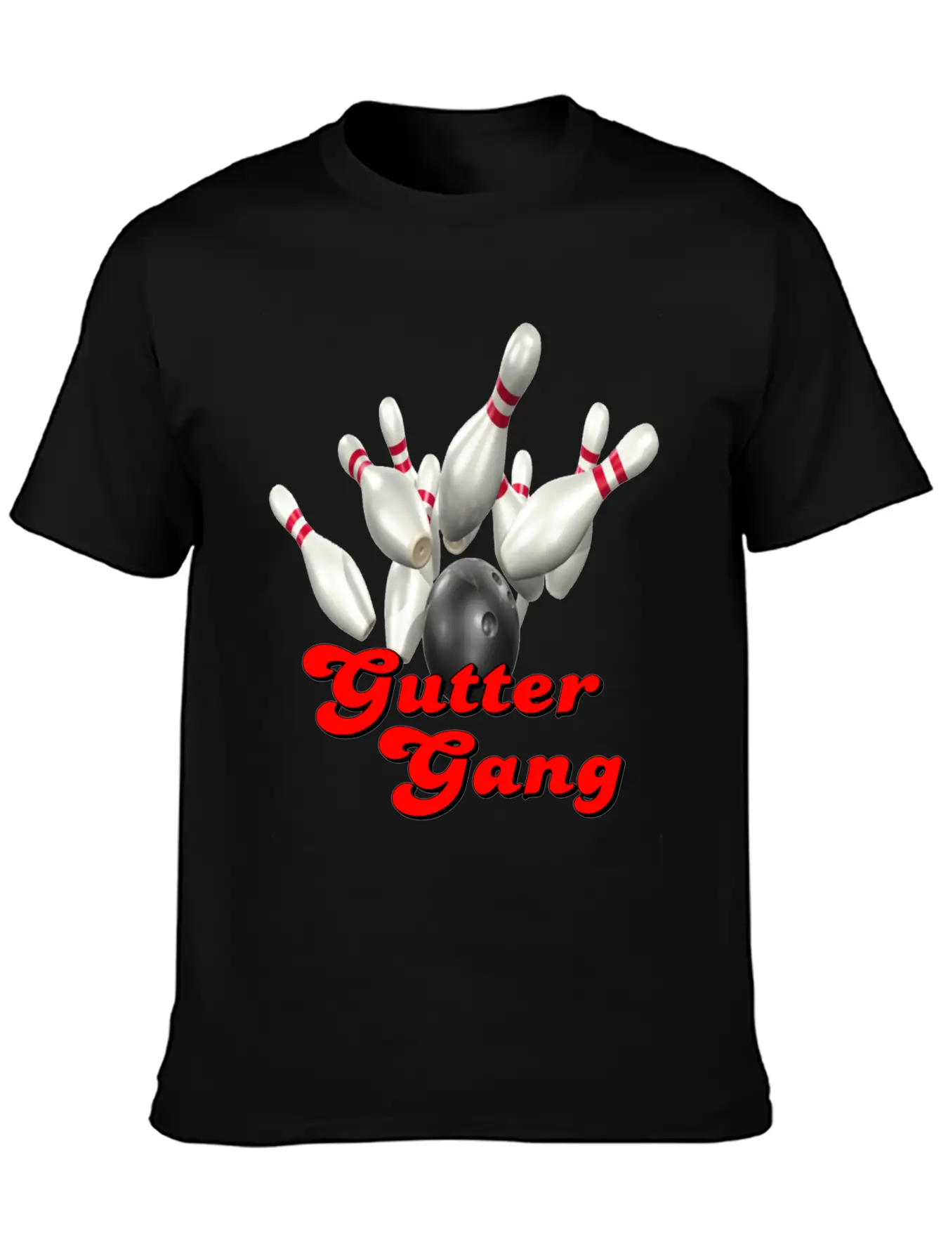 Bowling Team Gutter Gang Basic Graphic T-Shirt – Daily Comfort In Soft Cotton