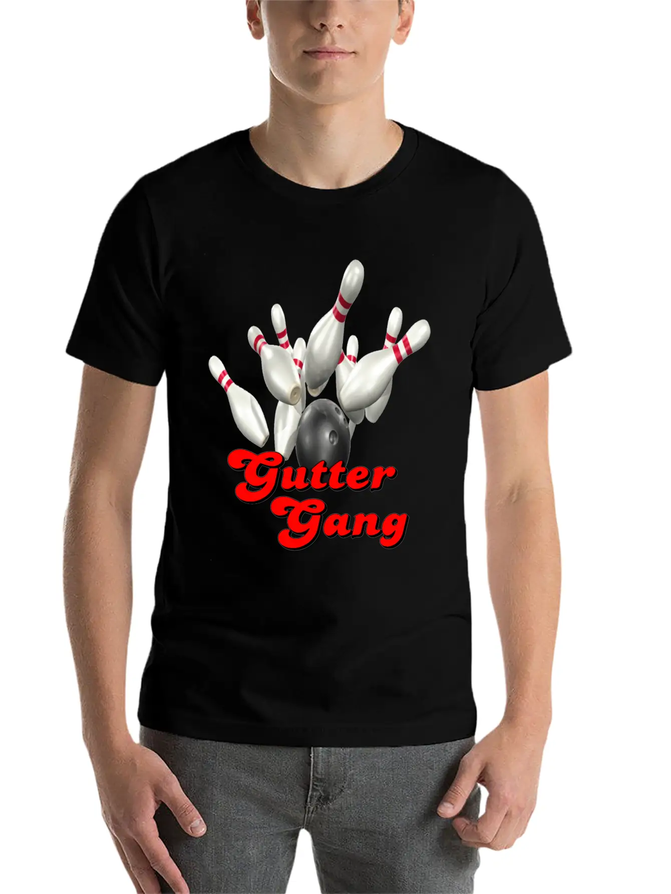 Bowling Team Gutter Gang Basic Graphic T-Shirt – Daily Comfort In Soft Cotton