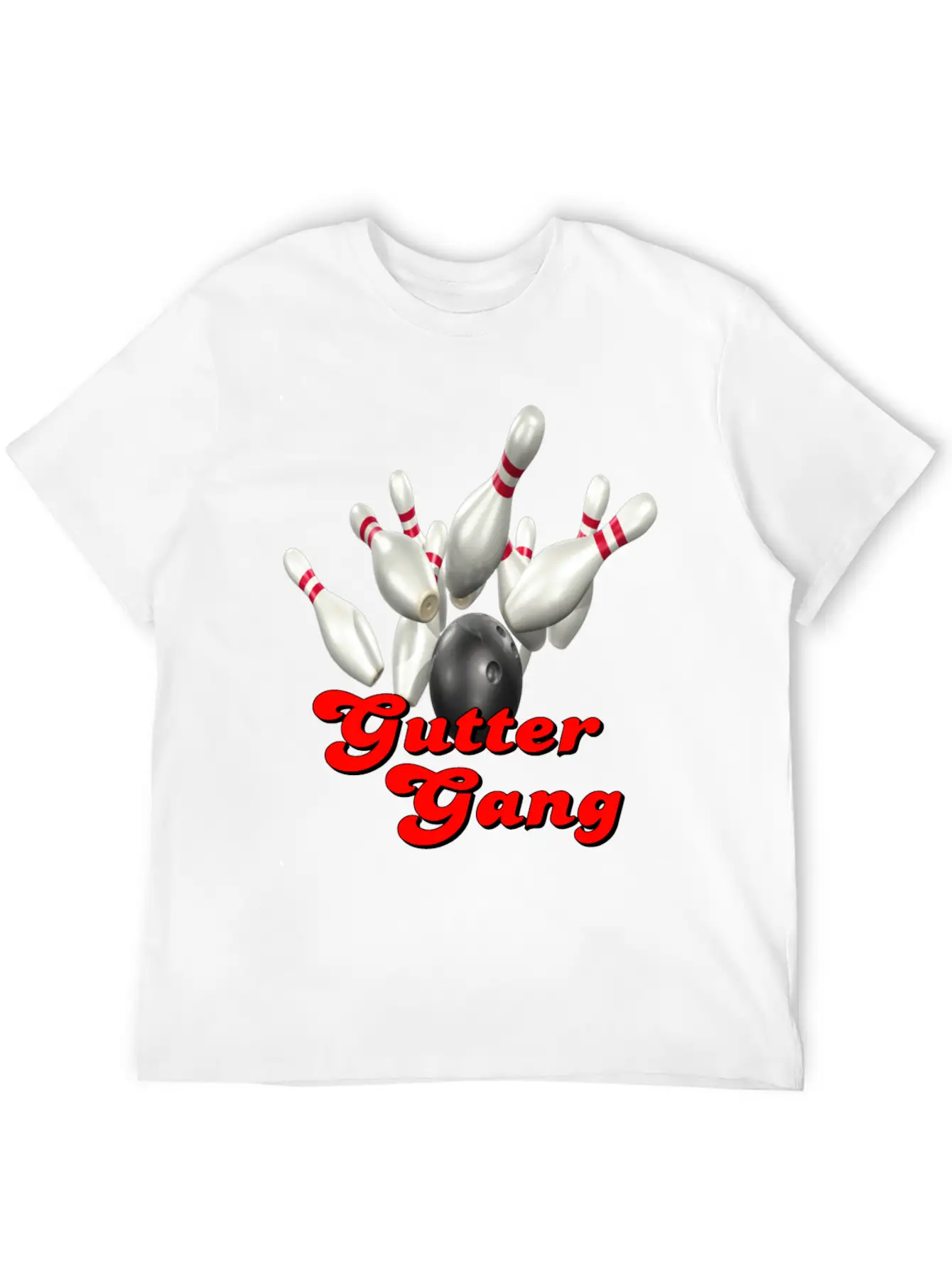 Bowling Team Gutter Gang Basic Graphic T-Shirt – Daily Comfort In Soft Cotton
