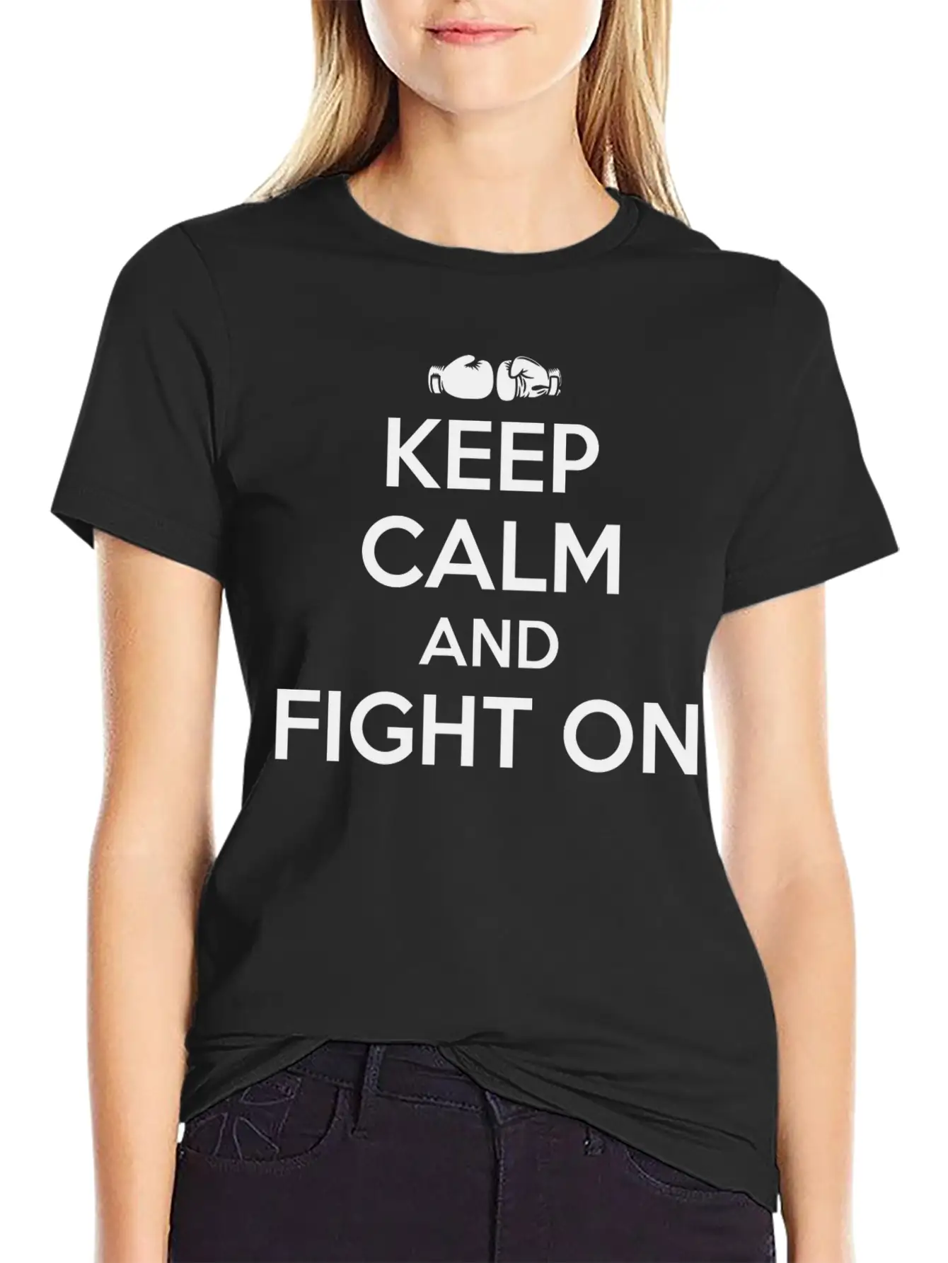 Boxing - Boxing: Keep Calm And Fight On Essential Unisex Summer Tee – Soft Cotton Casual Fit