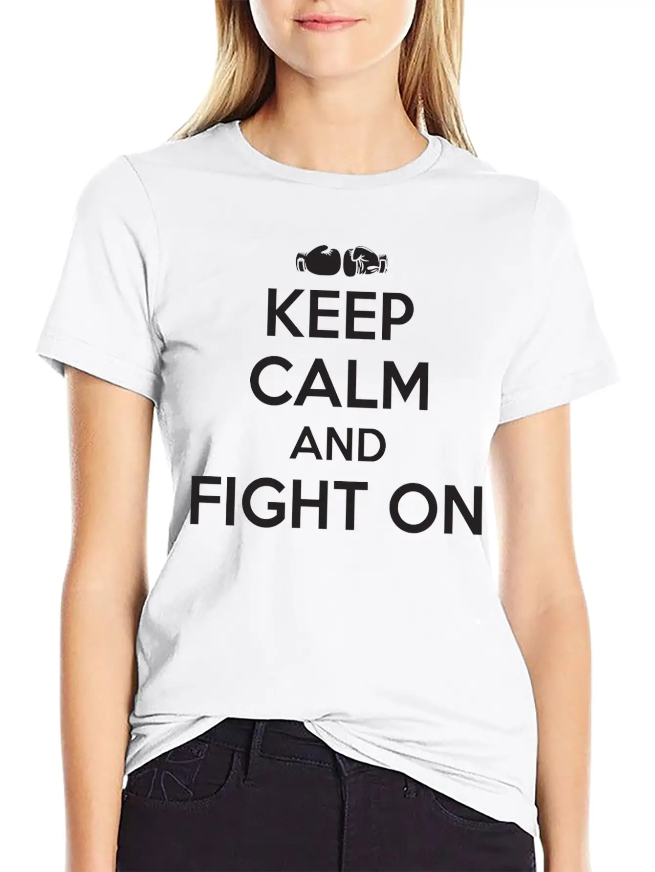 Boxing - Boxing: Keep Calm And Fight On Essential Unisex Summer Tee – Soft Cotton Casual Fit