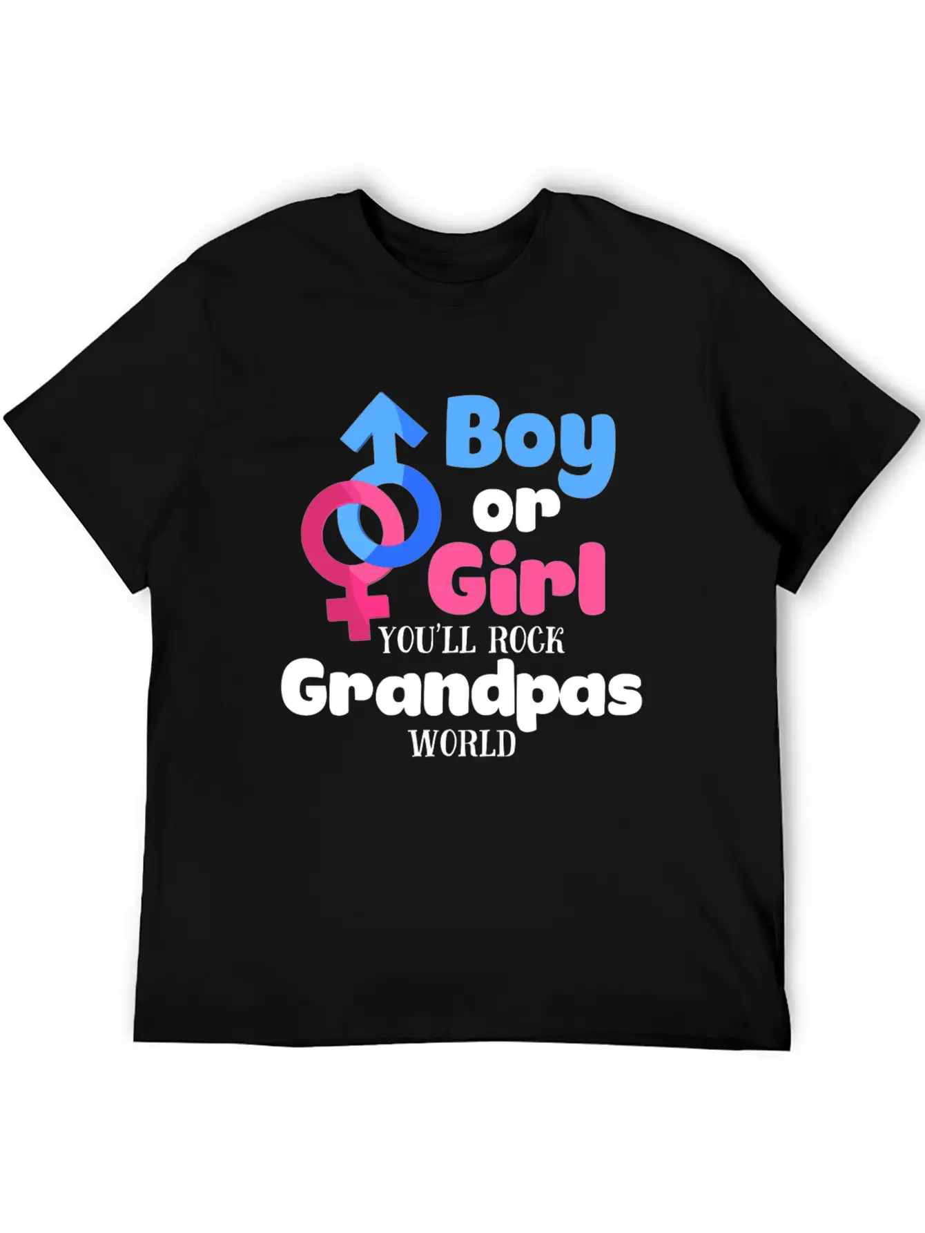 Boy Or Girl Gender Reveal Baby Shower Grandpa Stylish Everyday T-Shirt – Unisex Basic Cotton Tee