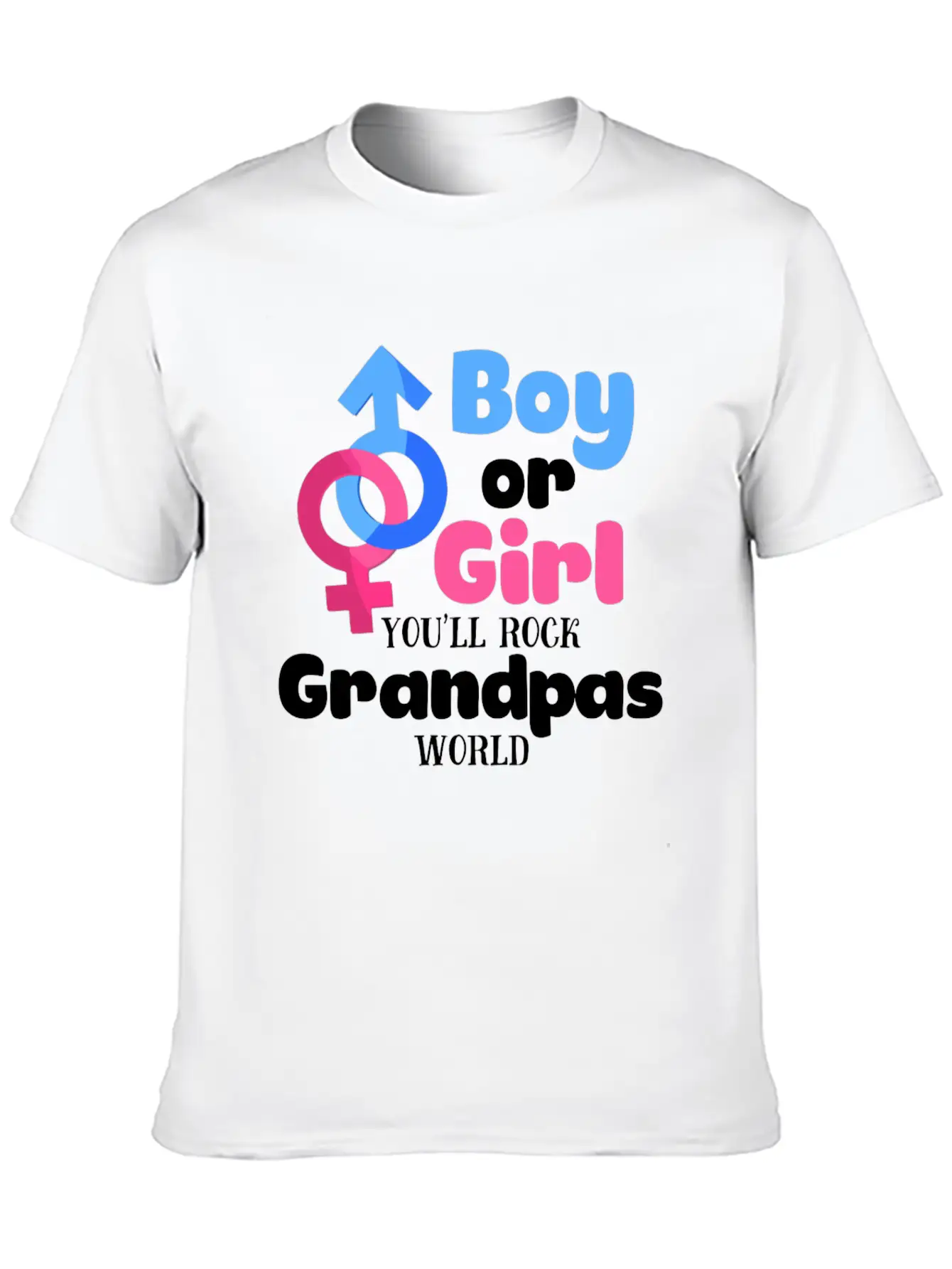 Boy Or Girl Gender Reveal Baby Shower Grandpa Stylish Everyday T-Shirt – Unisex Basic Cotton Tee