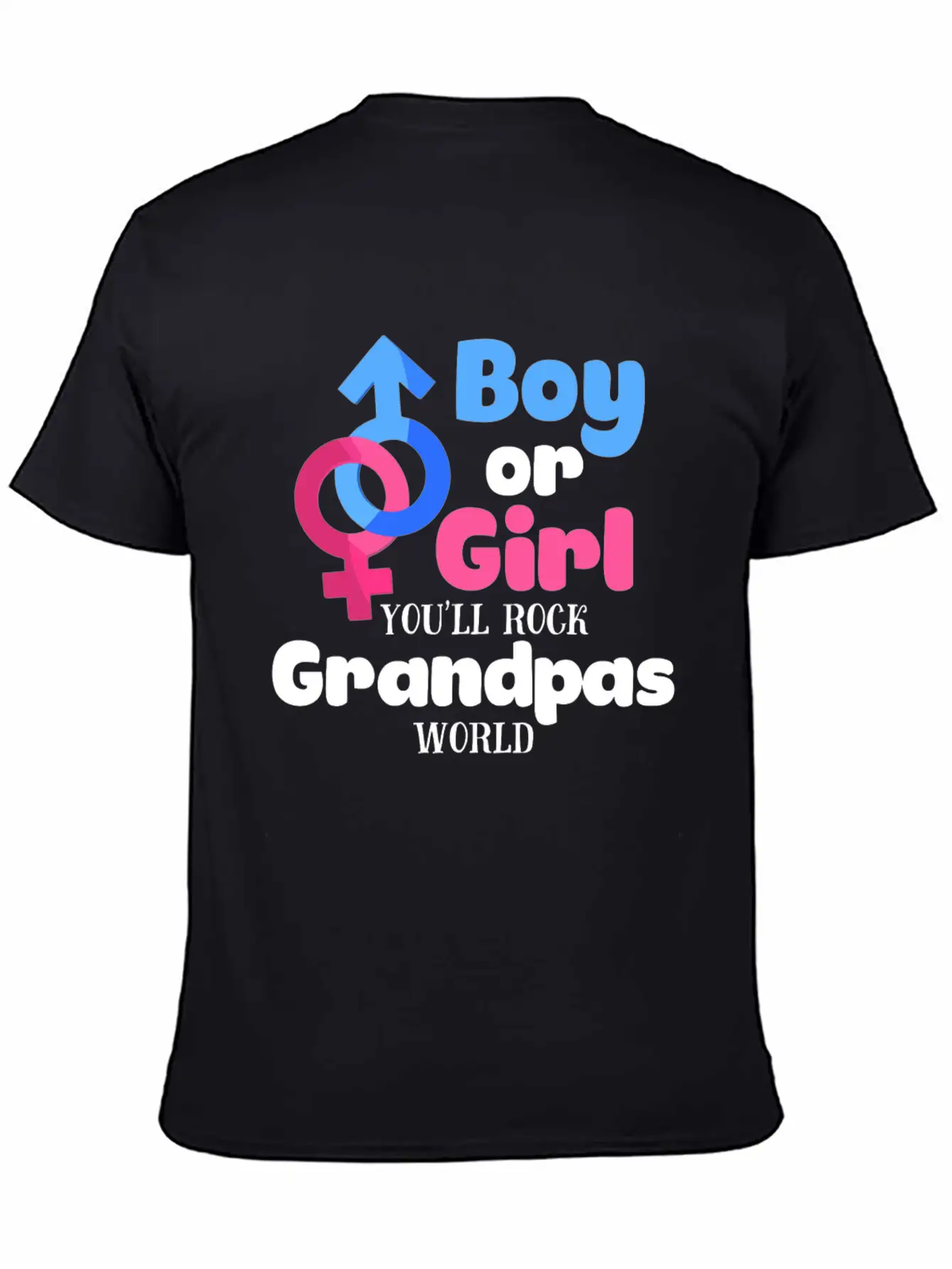 Boy Or Girl Gender Reveal Baby Shower Grandpa Stylish Everyday T-Shirt – Unisex Basic Cotton Tee