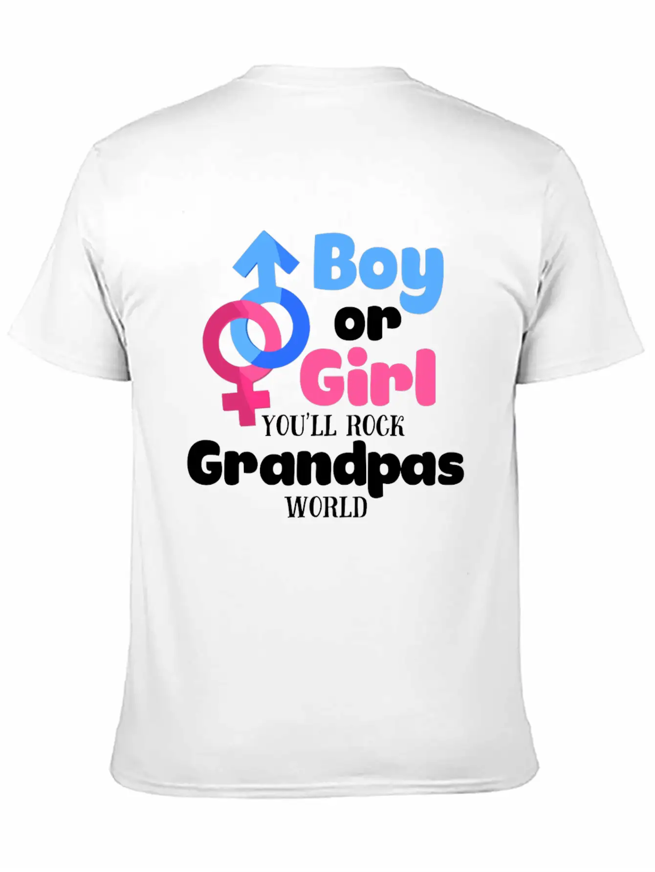 Boy Or Girl Gender Reveal Baby Shower Grandpa Stylish Everyday T-Shirt – Unisex Basic Cotton Tee