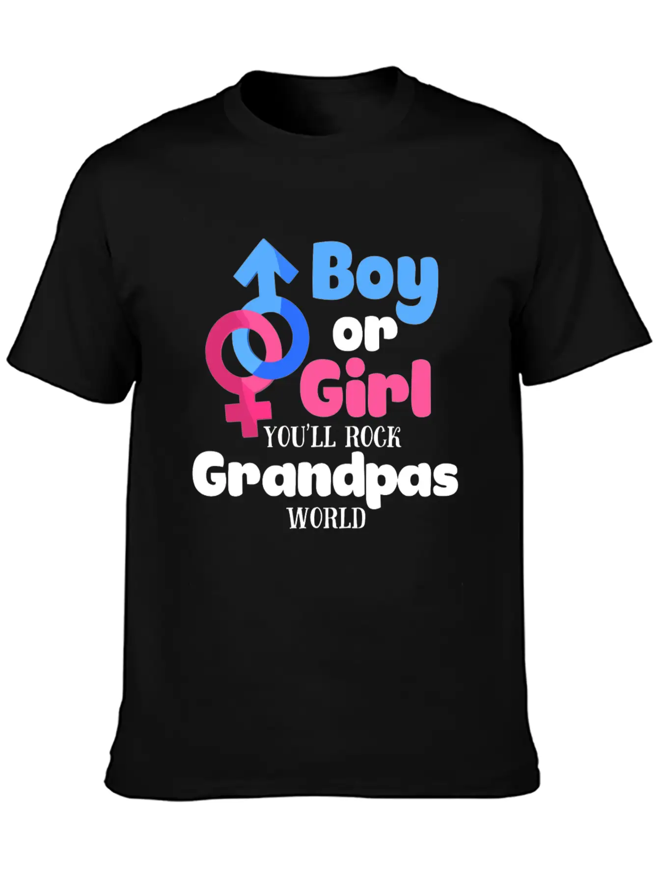 Boy Or Girl Gender Reveal Baby Shower Grandpa Stylish Everyday T-Shirt – Unisex Basic Cotton Tee