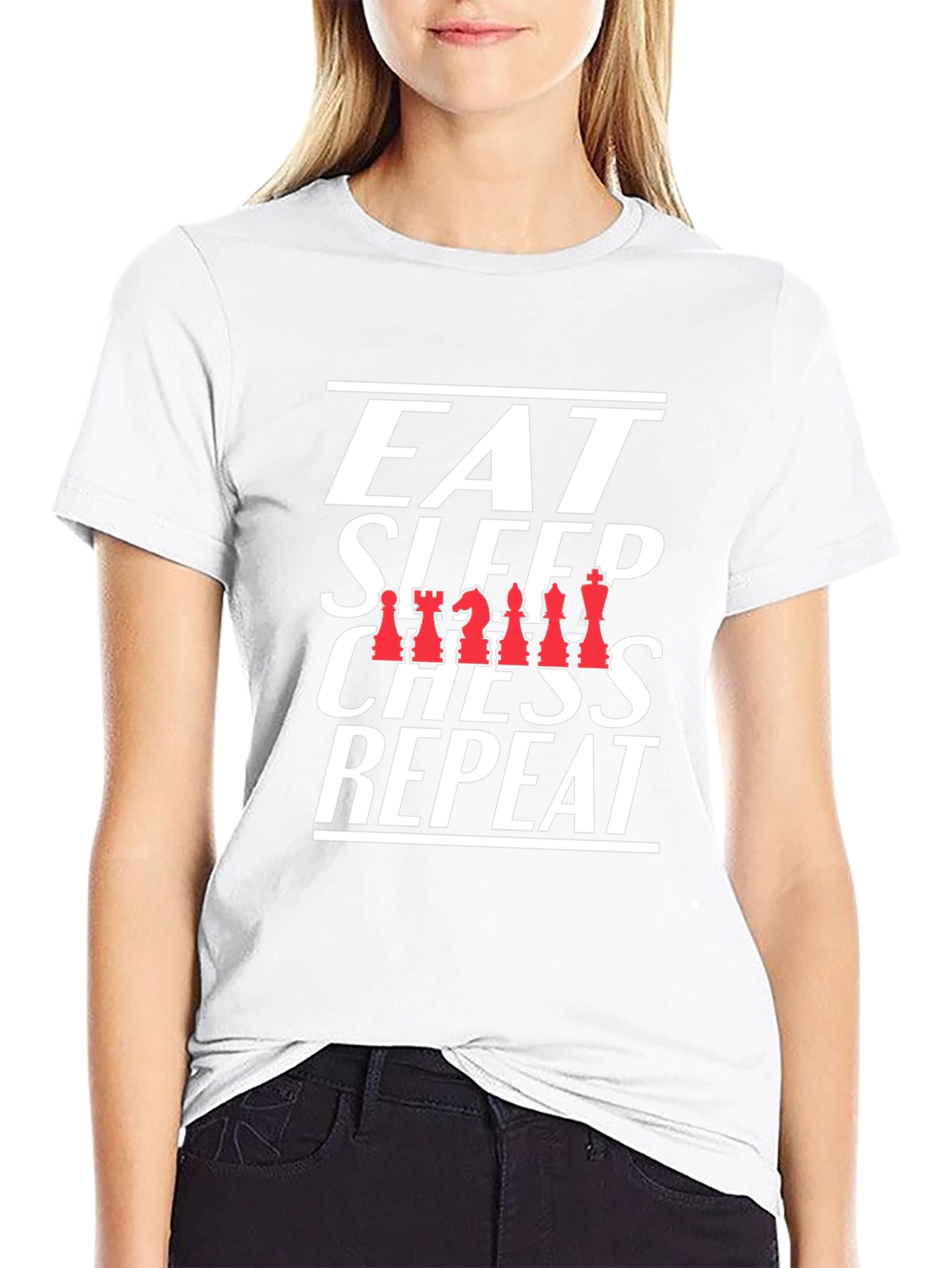 Eat Sleep Chess Repeat Black T-Shirt