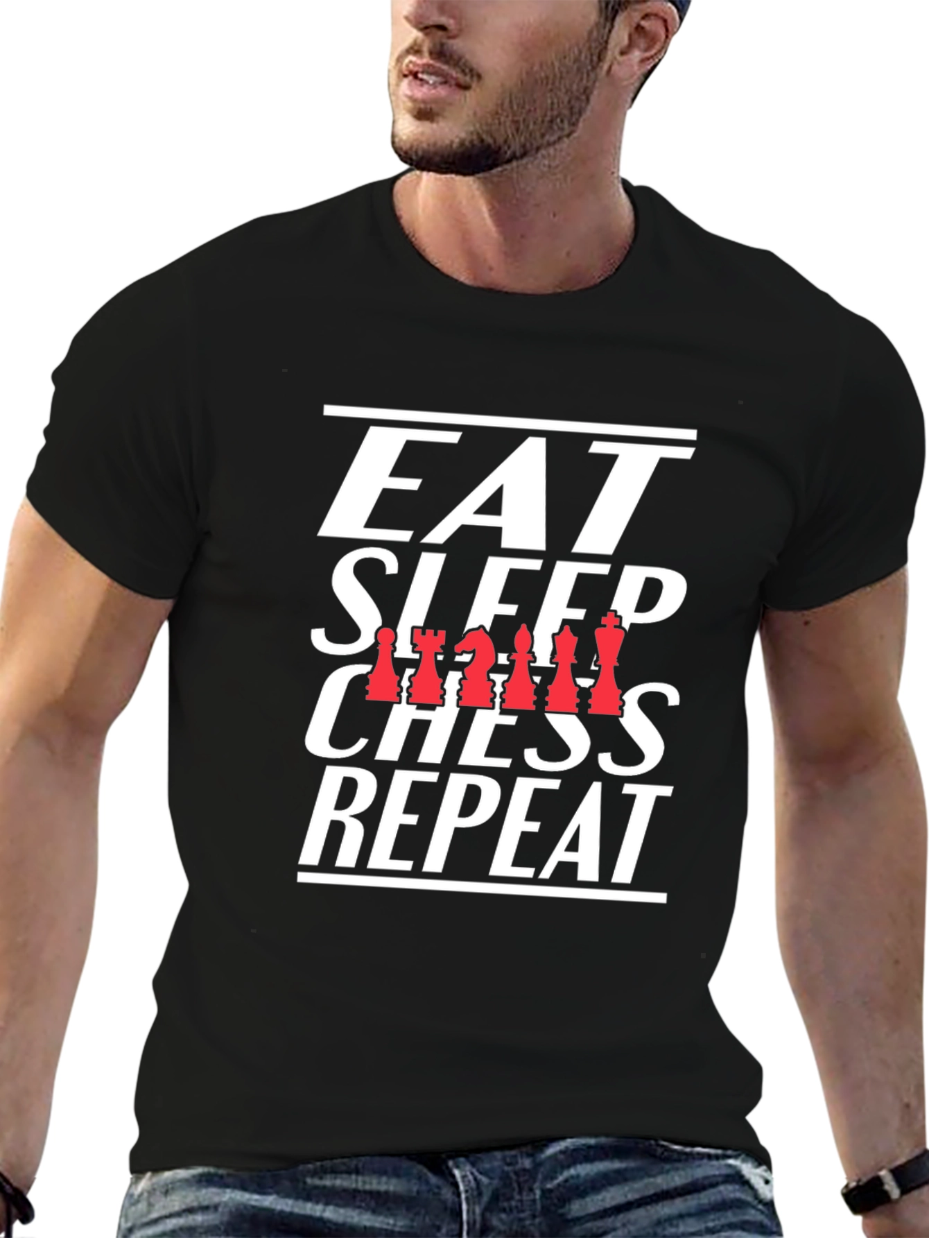 Eat Sleep Chess Repeat Black T-Shirt