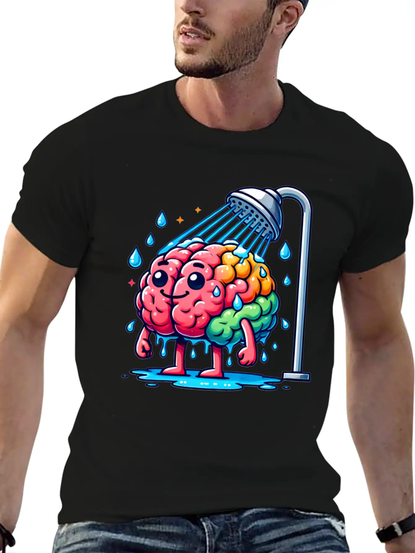Brain Taking A Shower Essential Unisex Summer Tee – Soft Cotton Casual Fit