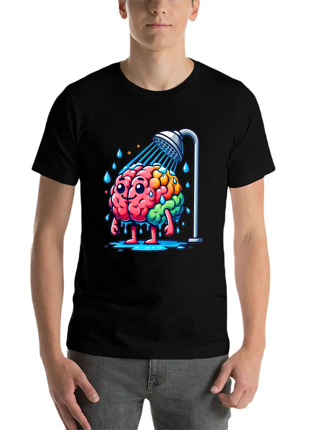Brain Taking A Shower Essential Unisex Summer Tee – Soft Cotton Casual Fit