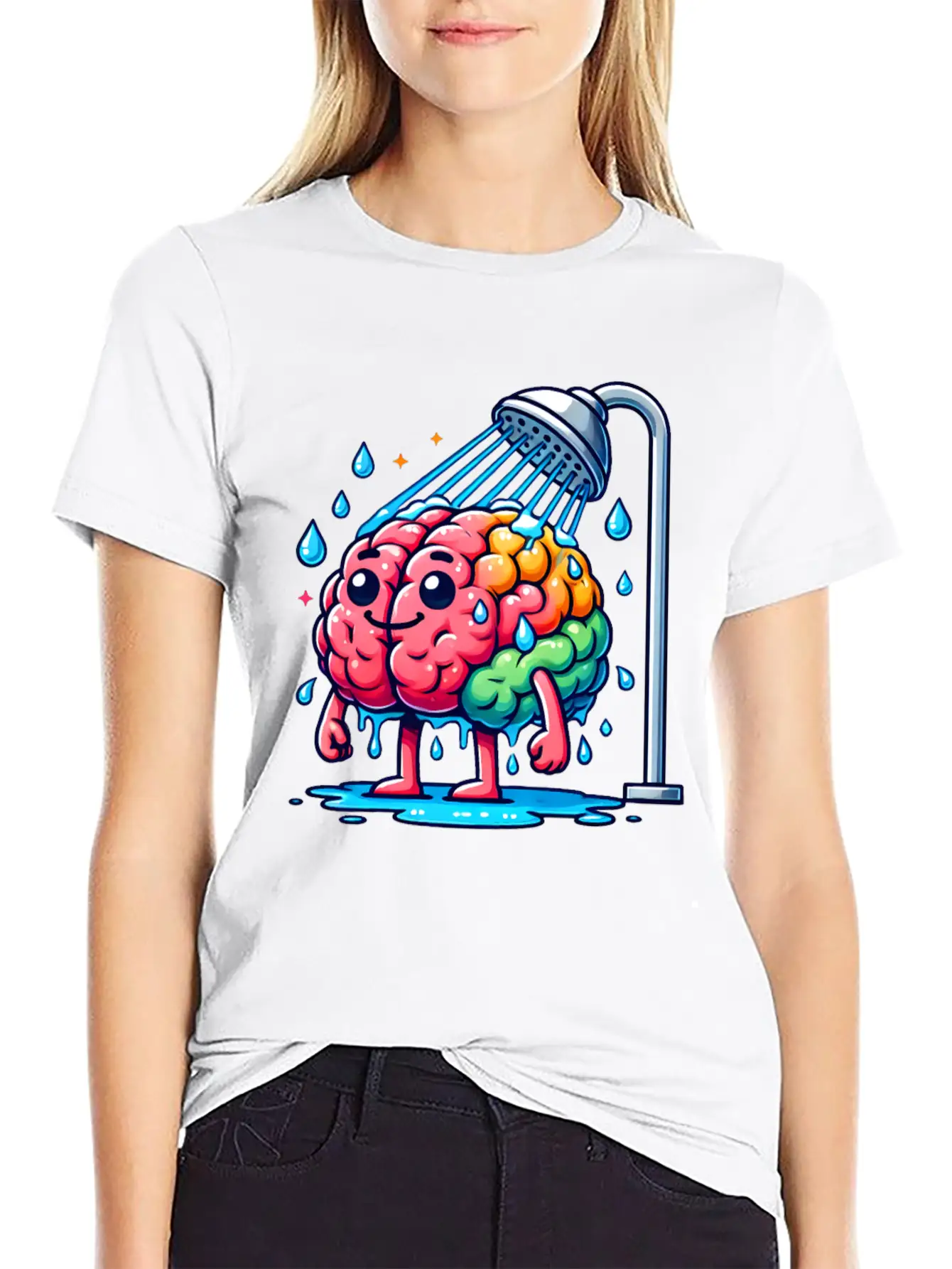 Brain Taking A Shower Essential Unisex Summer Tee – Soft Cotton Casual Fit