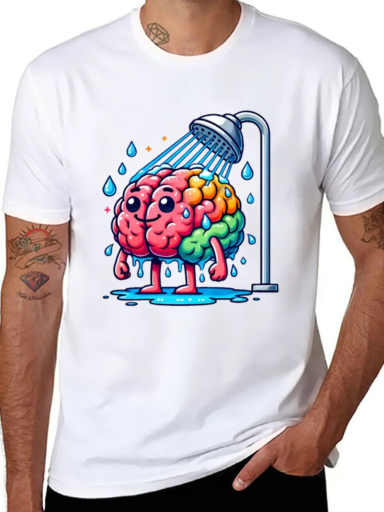 Brain Taking A Shower Essential Unisex Summer Tee – Soft Cotton Casual Fit