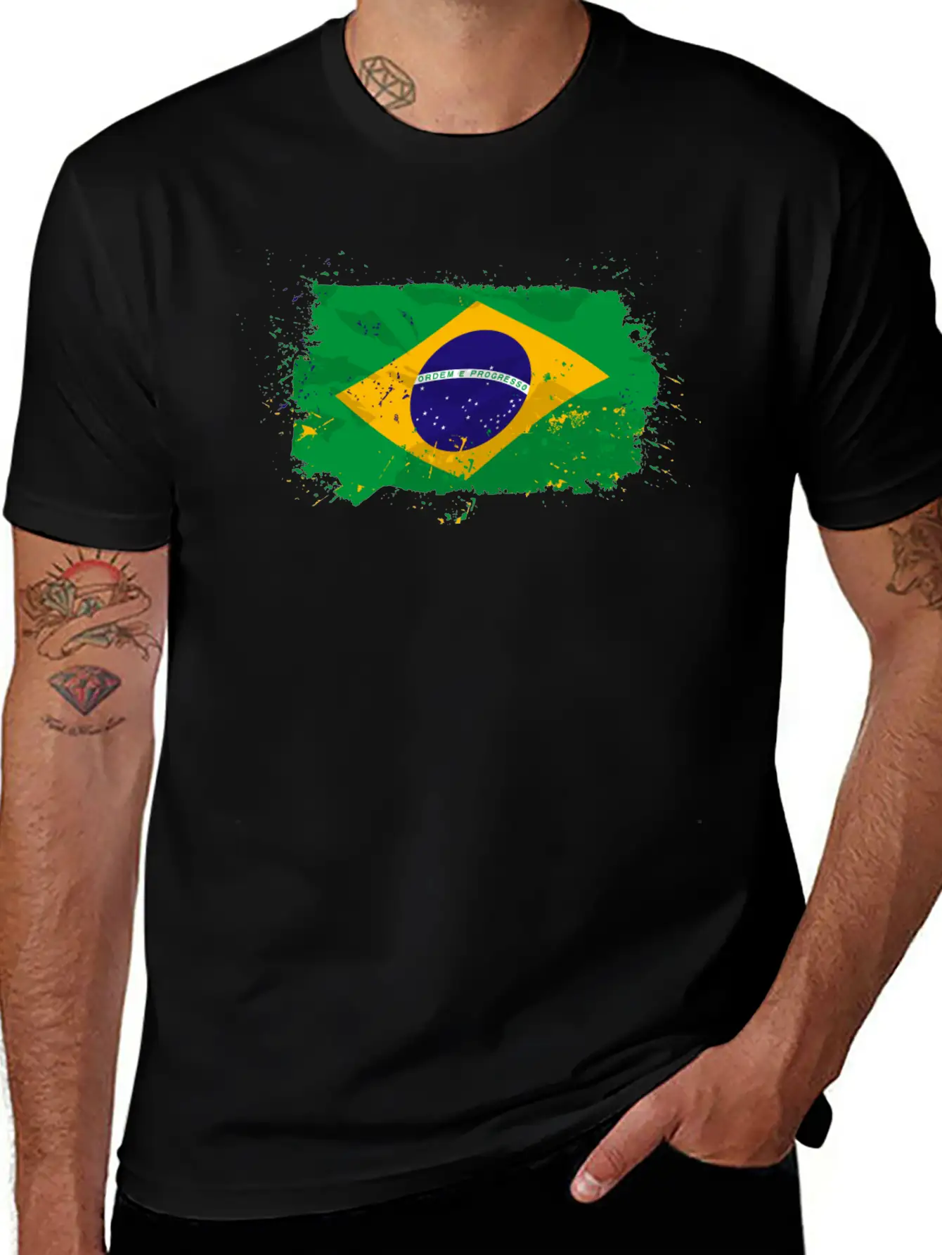 Brazil Flag Comfortable Minimalist Graphic Tee – Summer Style Essential